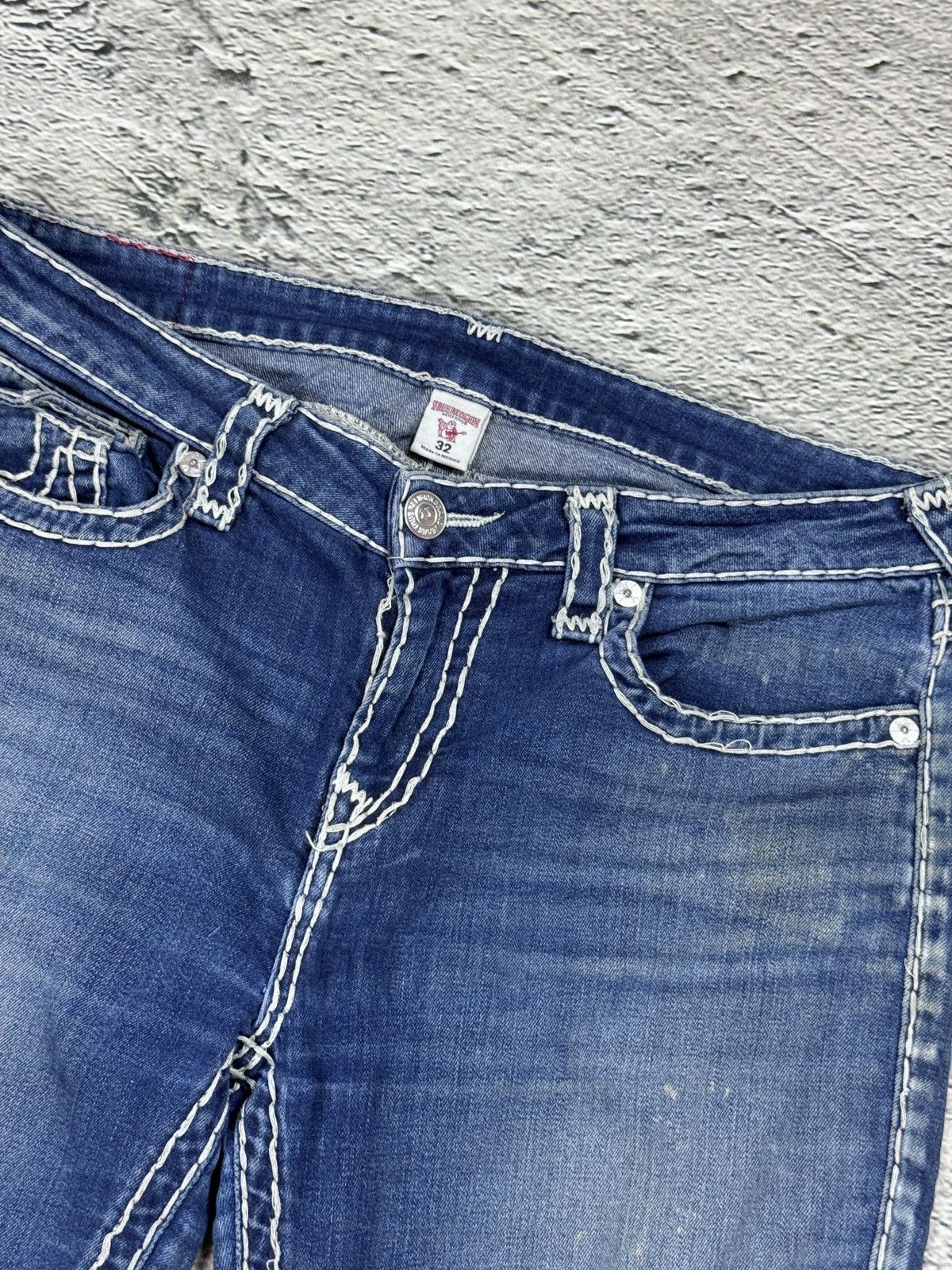 True Religion True Religion blue jeans white thick stitching skinny Size US 32 / EU 48 - 9 Thumbnail