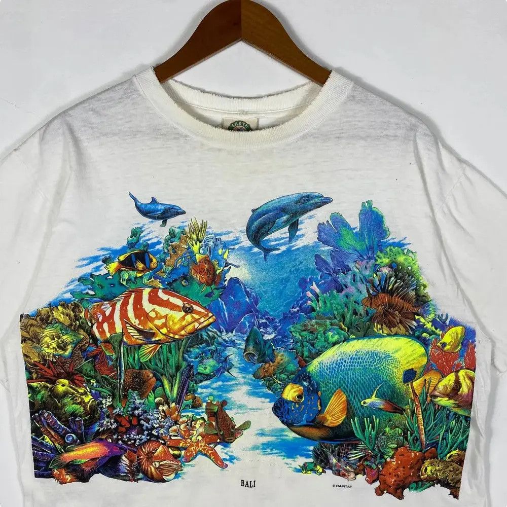 Habitat Vintage 90's HABITAT Bali Ocean Creatures Graphic Tee Shirt Size US L / EU 52-54 / 3 - 2 Thumbnail