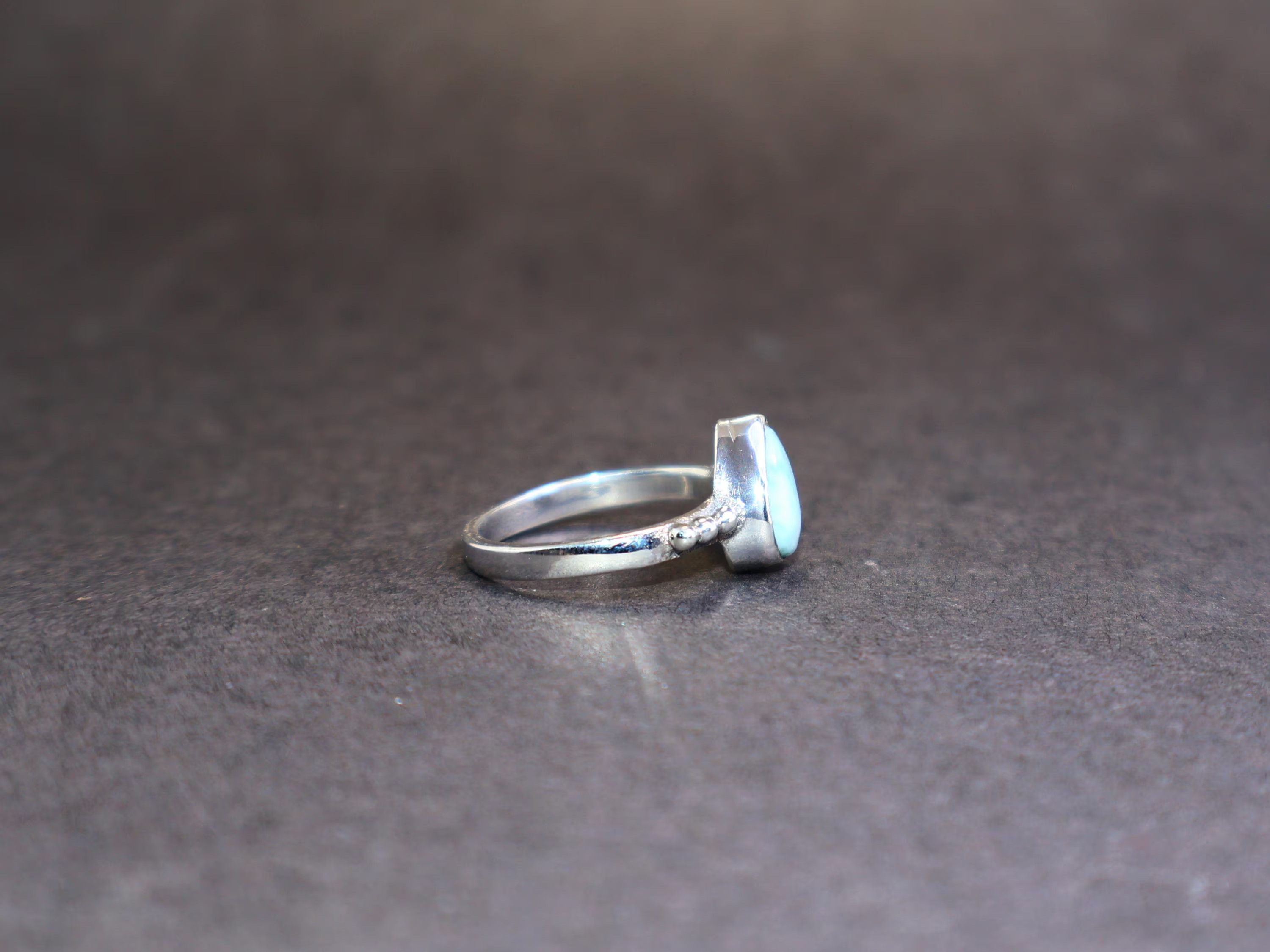 Handmade Larimar Ring, Sterling Silver Ring, Handmade Gemstone Ring, Size ONE SIZE - 3 Thumbnail