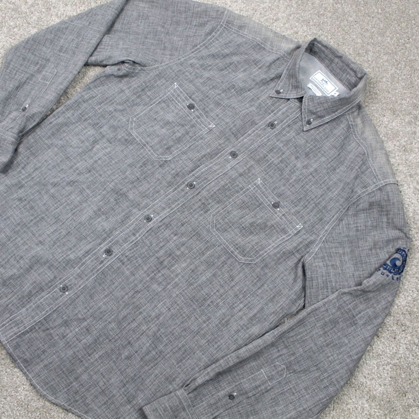 Southern Tide Southern Tide Performance Shirt Mens Medium Gray Polyester Long Sleeve Button-Up Shirt Size US M / EU 48-50 / 2 - 3 Thumbnail