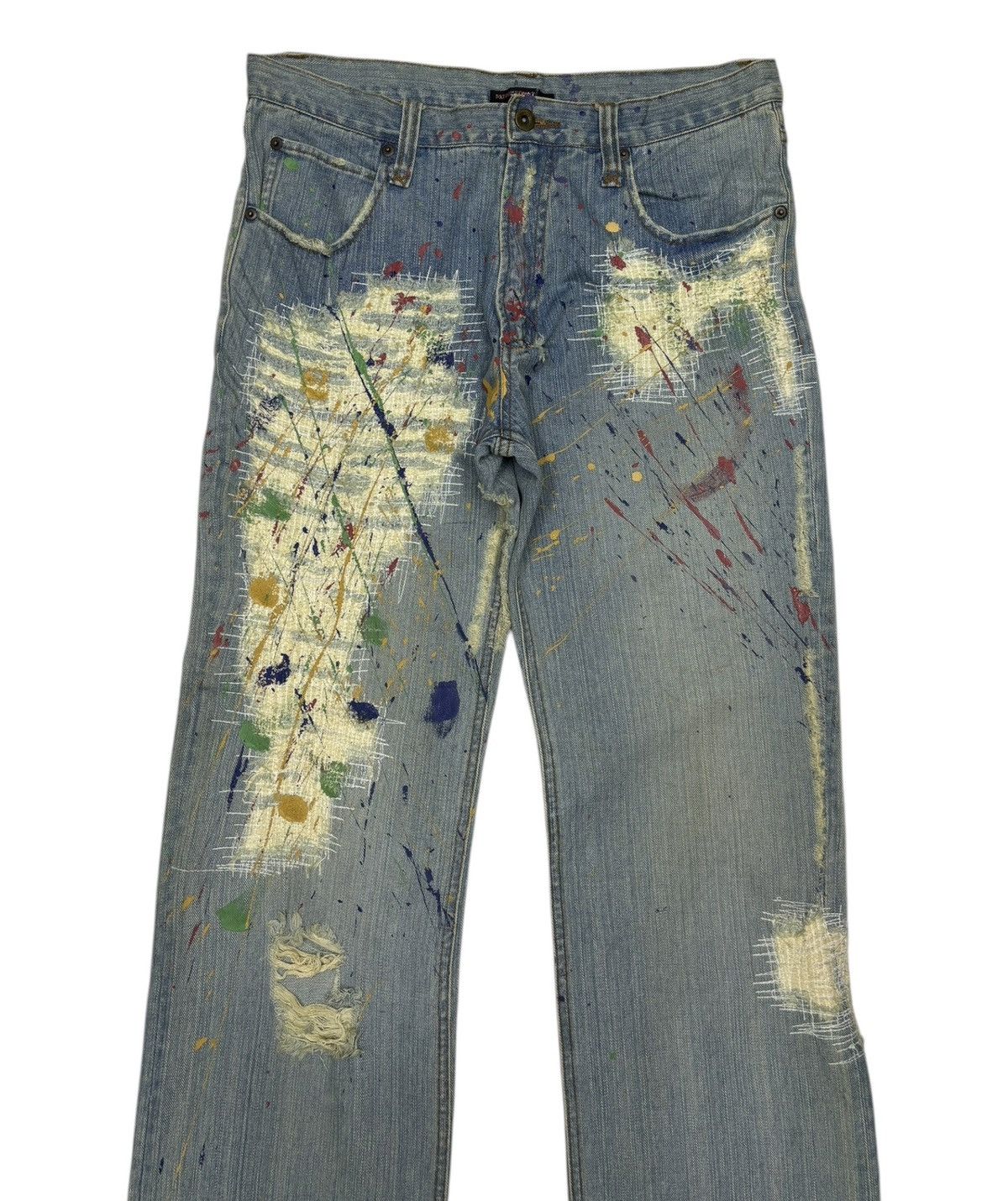 If Six Was Nine × Japanese Brand × Kapital Vintage Exhibitionist Patchwork Boro Sashiko Distress Denim Size US 32 / EU 48 - 2 Thumbnail