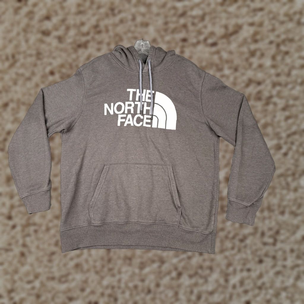 The North Face VINTAGE The North Face Hoodie Mens Pullover Gray Heather Large Cotton Pockets Logo 90s Ski/Outdoor Mens Size US L / EU 52-54 / 3 - 1 Thumbnail