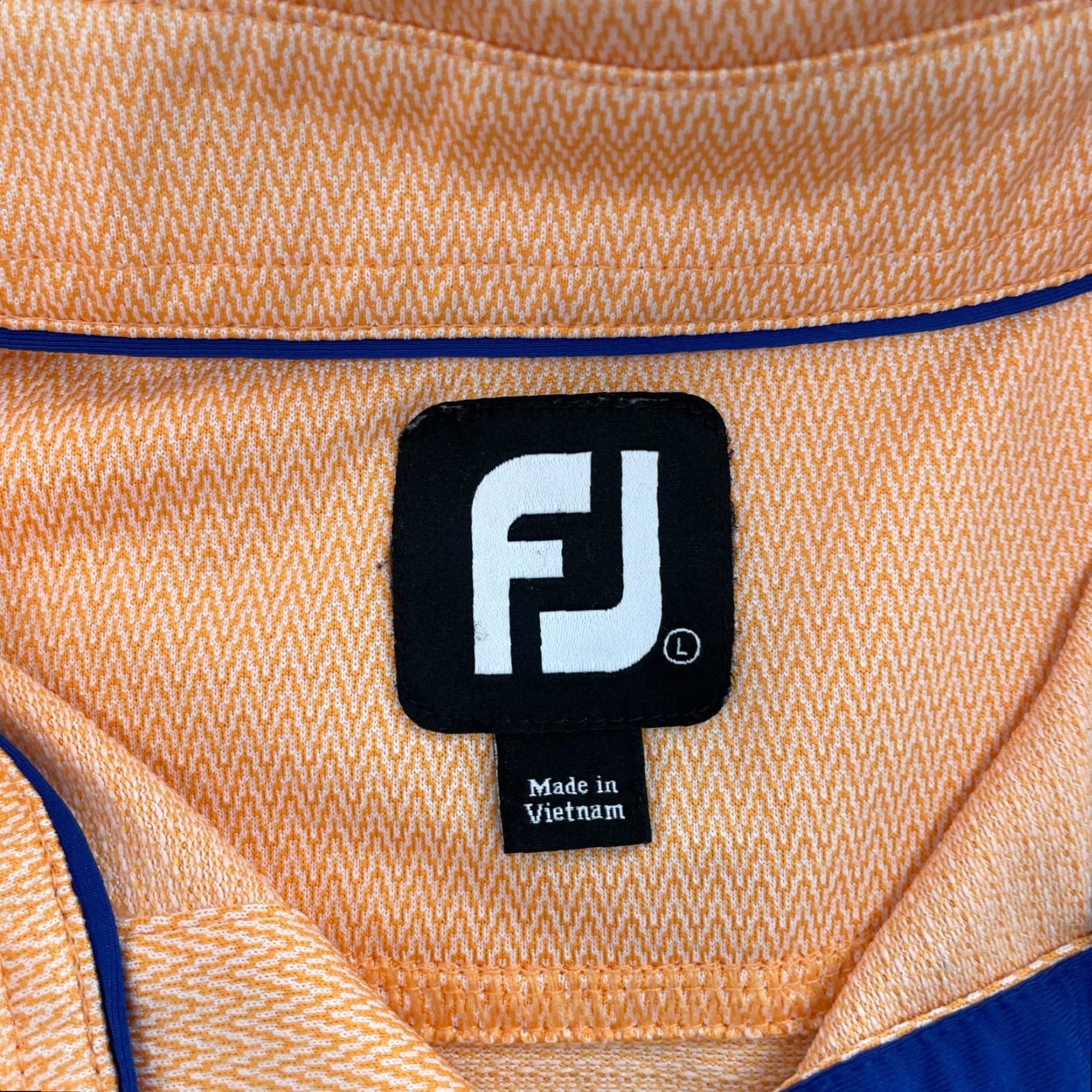 Footjoy Footjoy Shirt Adult Polo Tour Issue Golf Mens L Orange Zigzag Pattern Polo Shirt FJ Embroidered Logo Size US L / EU 52-54 / 3 - 6 Thumbnail