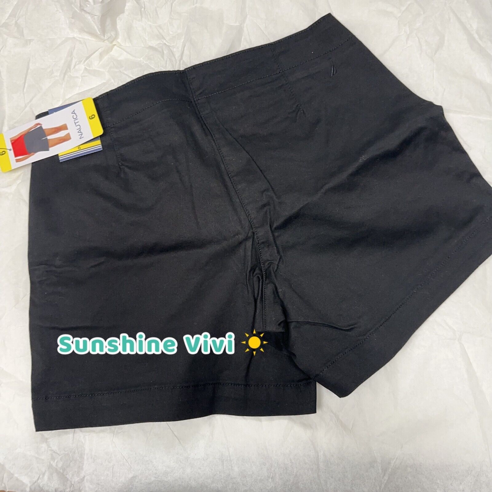 Nautica NEW Nautica Women Mid Rise Midweight Twill Short Black us 6 Size 28" / US 6 / IT 42 - 5 Thumbnail
