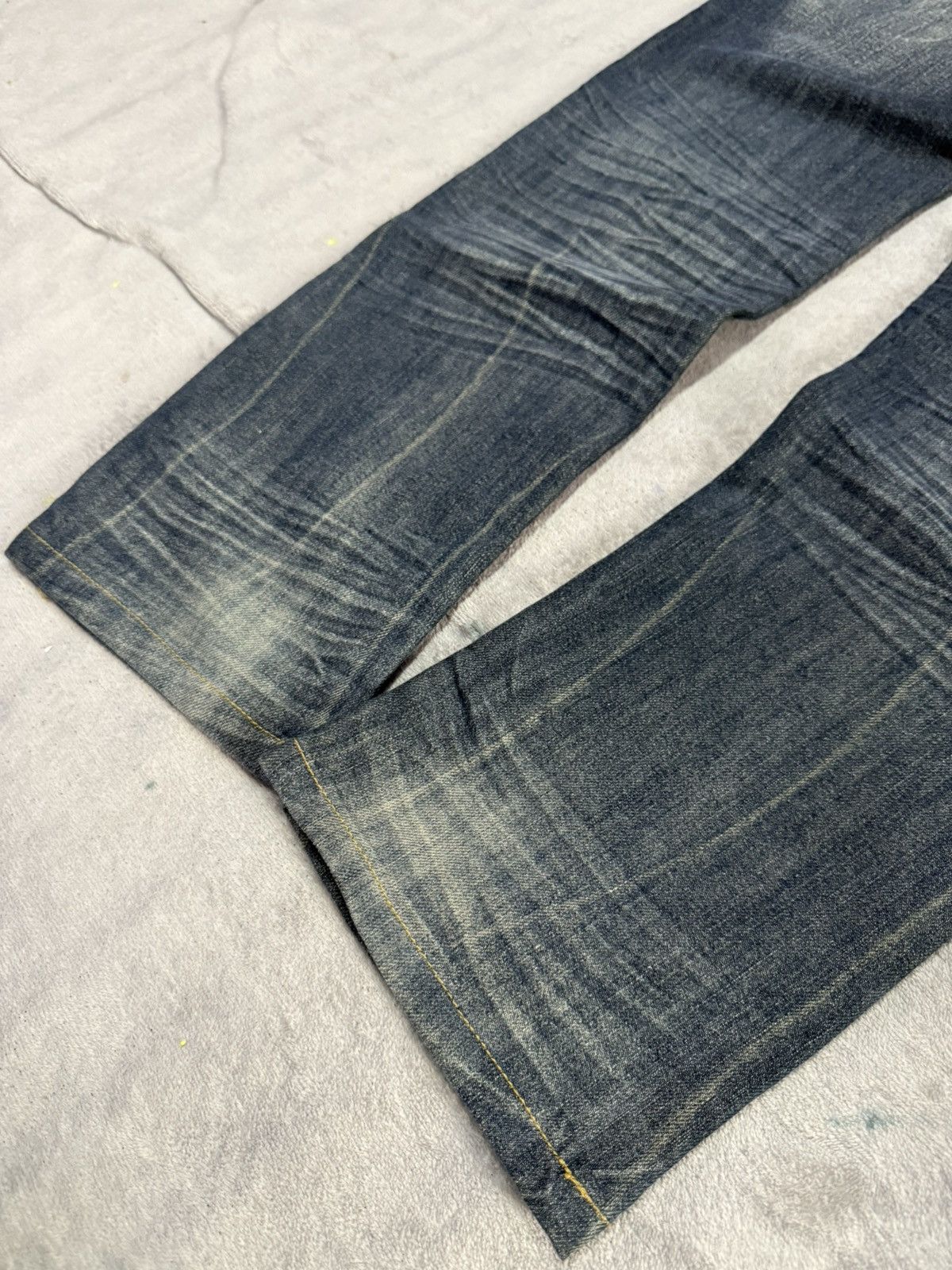 Japanese Brand × LOWBOX A.S Jeans Japan Poems Distressed Claw Mark Jeans Size US 29 - 12 Thumbnail