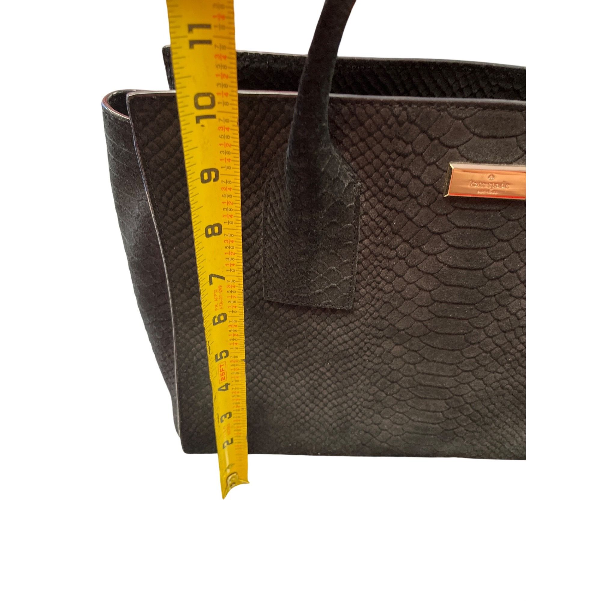 Kate Spade Kate Spade wms blacl leather croc satchel handbag SKU 9883 Size ONE SIZE - 14 Thumbnail