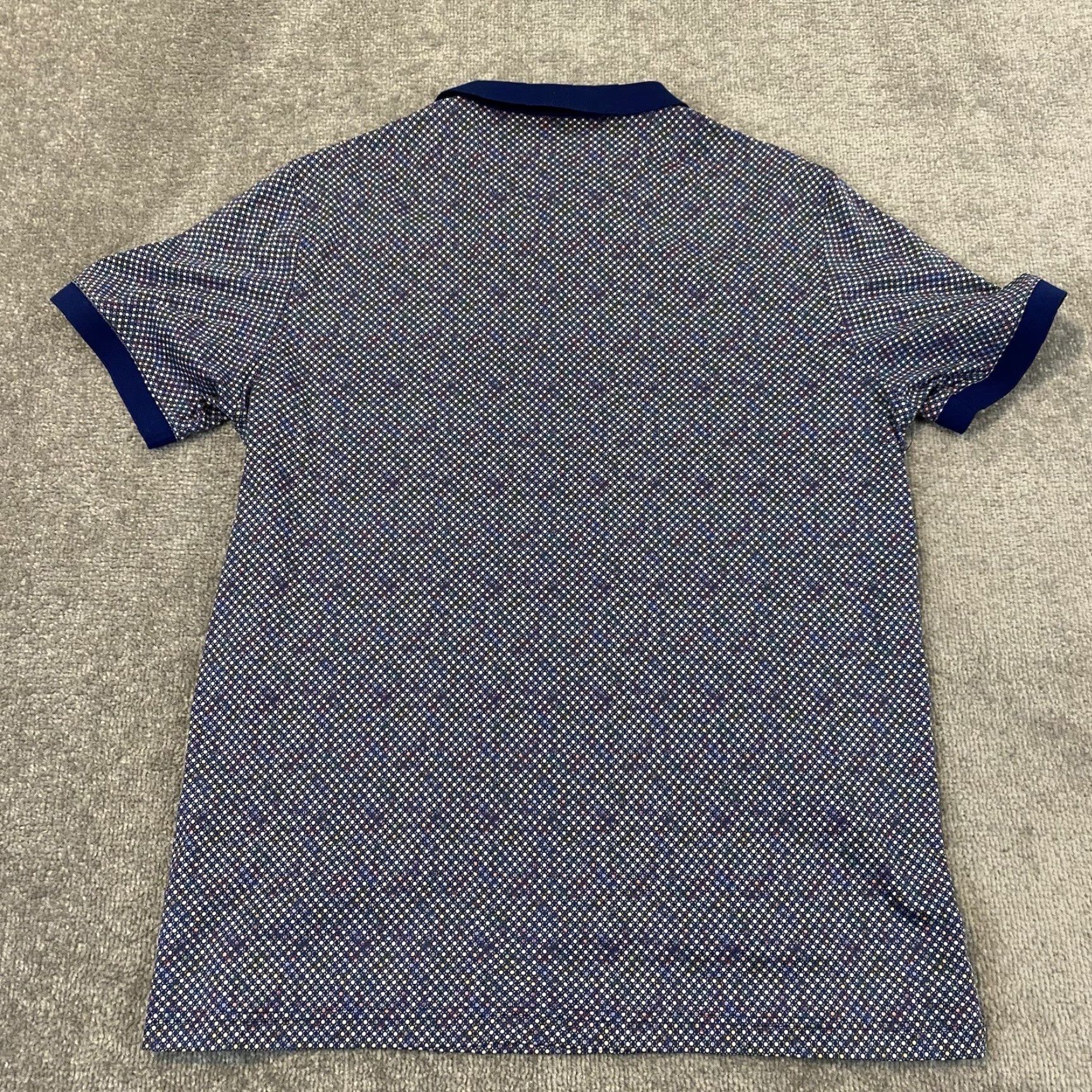 BUGATCHI BUGATCHI Polo Mens XL Multicolor Colorful Collared Micro Dot Geometric S/S Golf Shirts Size US XL / EU 56 / 4 - 5 Thumbnail