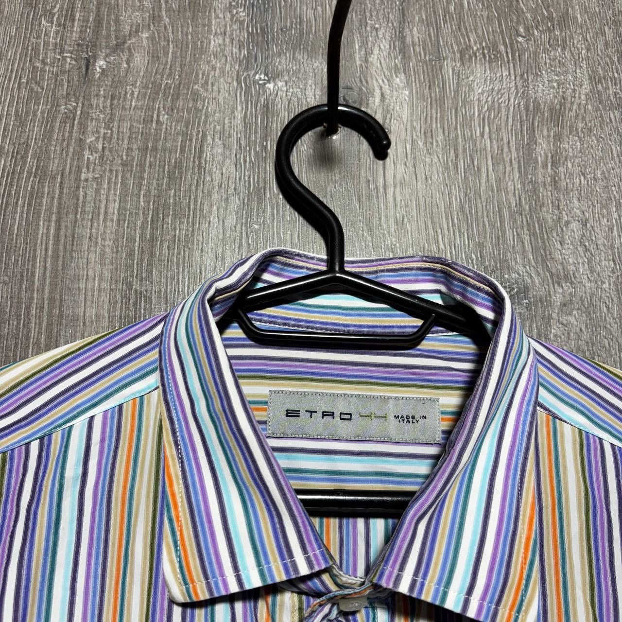 Etro Etro Milano Mens Multicolor Striped Long Sleeve Shirt Size US L / EU 52-54 / 3 - 3 Thumbnail