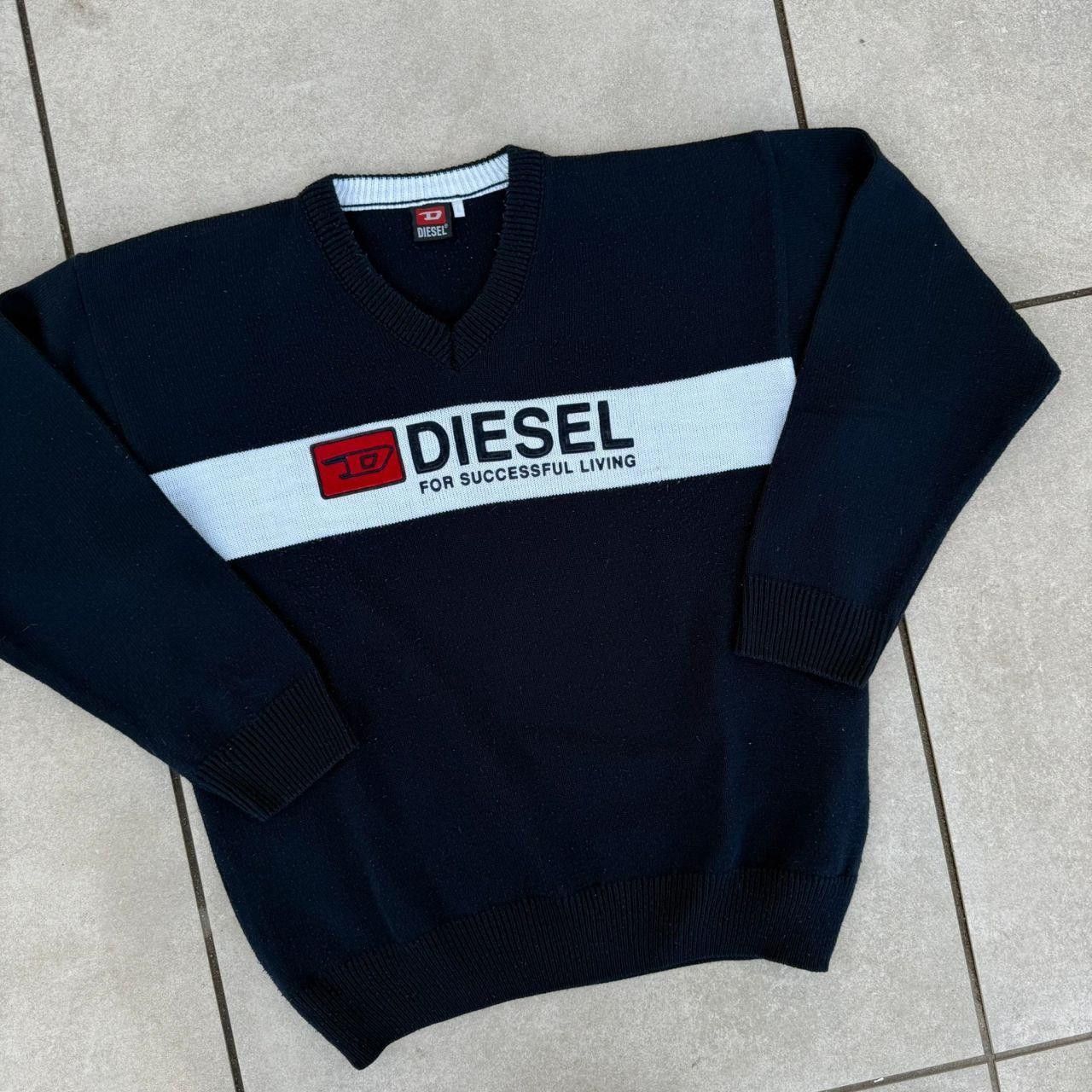 Diesel Diesel Vintage V neck Sweater Jumper Navy Size US L / EU 52-54 / 3 - 4 Thumbnail