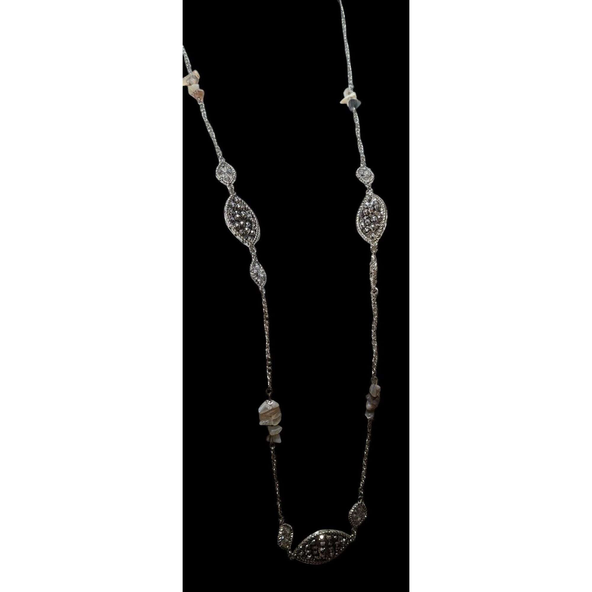 Other Y2K Silver Glass Gemstone Chip Station Necklace Size ONE SIZE - 3 Thumbnail
