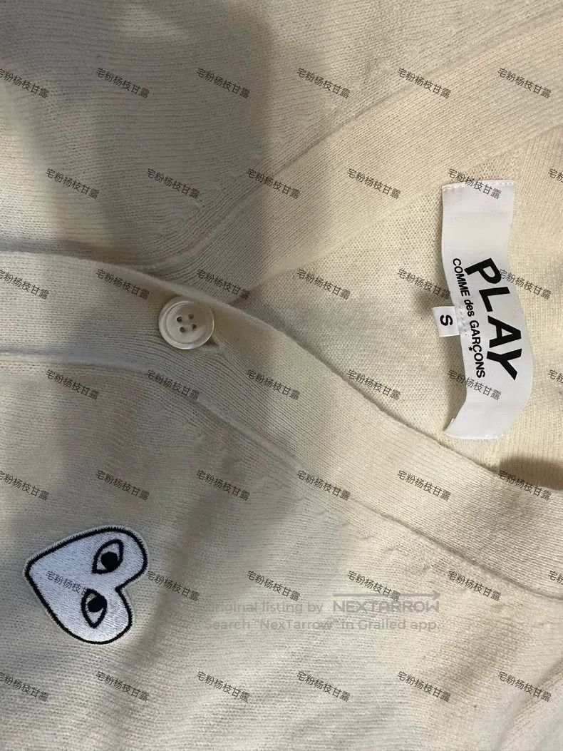 Comme des Garcons Comme Des Garcons Classic White Heart Wool Cardigan Size S / US 4 / IT 40 - 3 Thumbnail