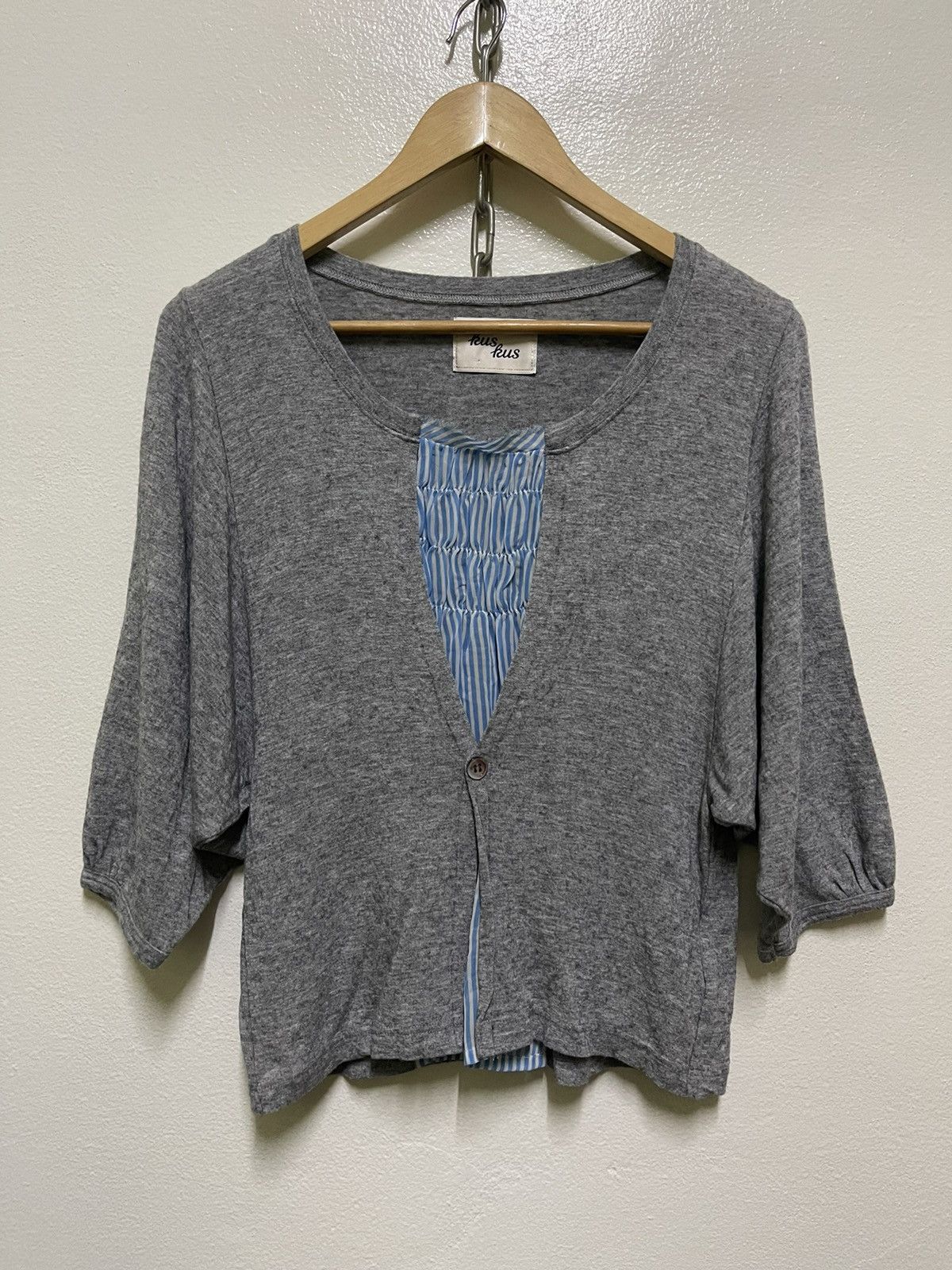 image of Issey Miyake Kus Kus T Shirt Japan in Grey, Women's (Size Medium)