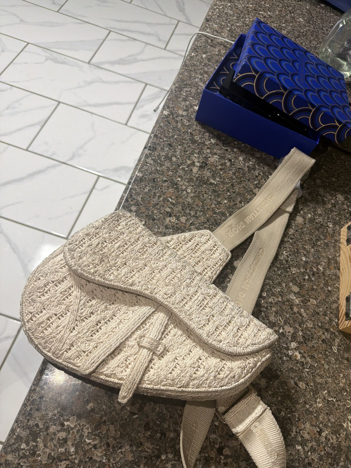 Dior × Travis Scott Crochet Saddle Crossbody Bag - Retail $6,200 Size ONE SIZE - 12 Thumbnail
