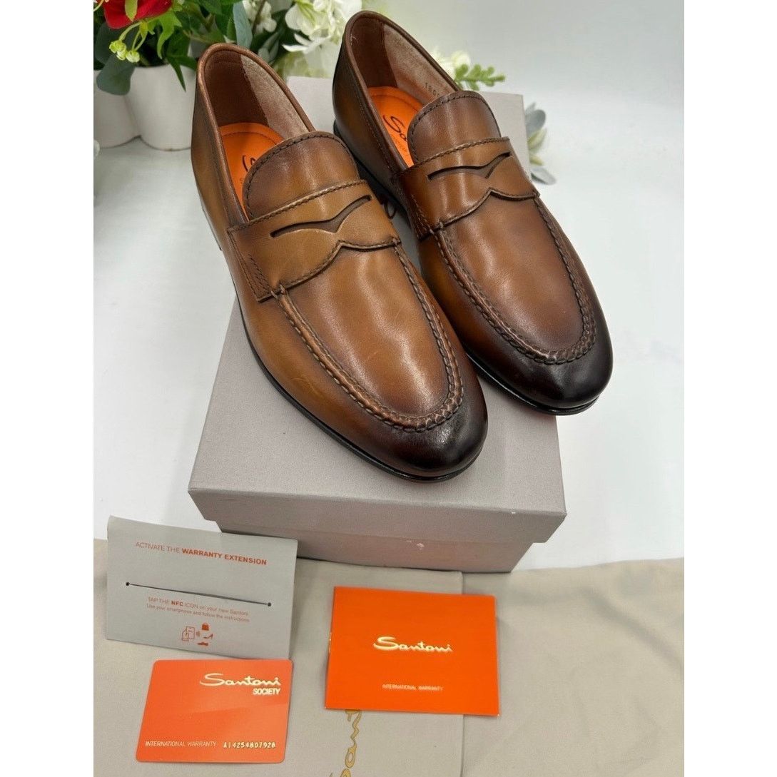 Santoni Men's Santoni Carlo soft furnished penny loafers size 8 US Size US 8 / EU 41 - 1 Thumbnail