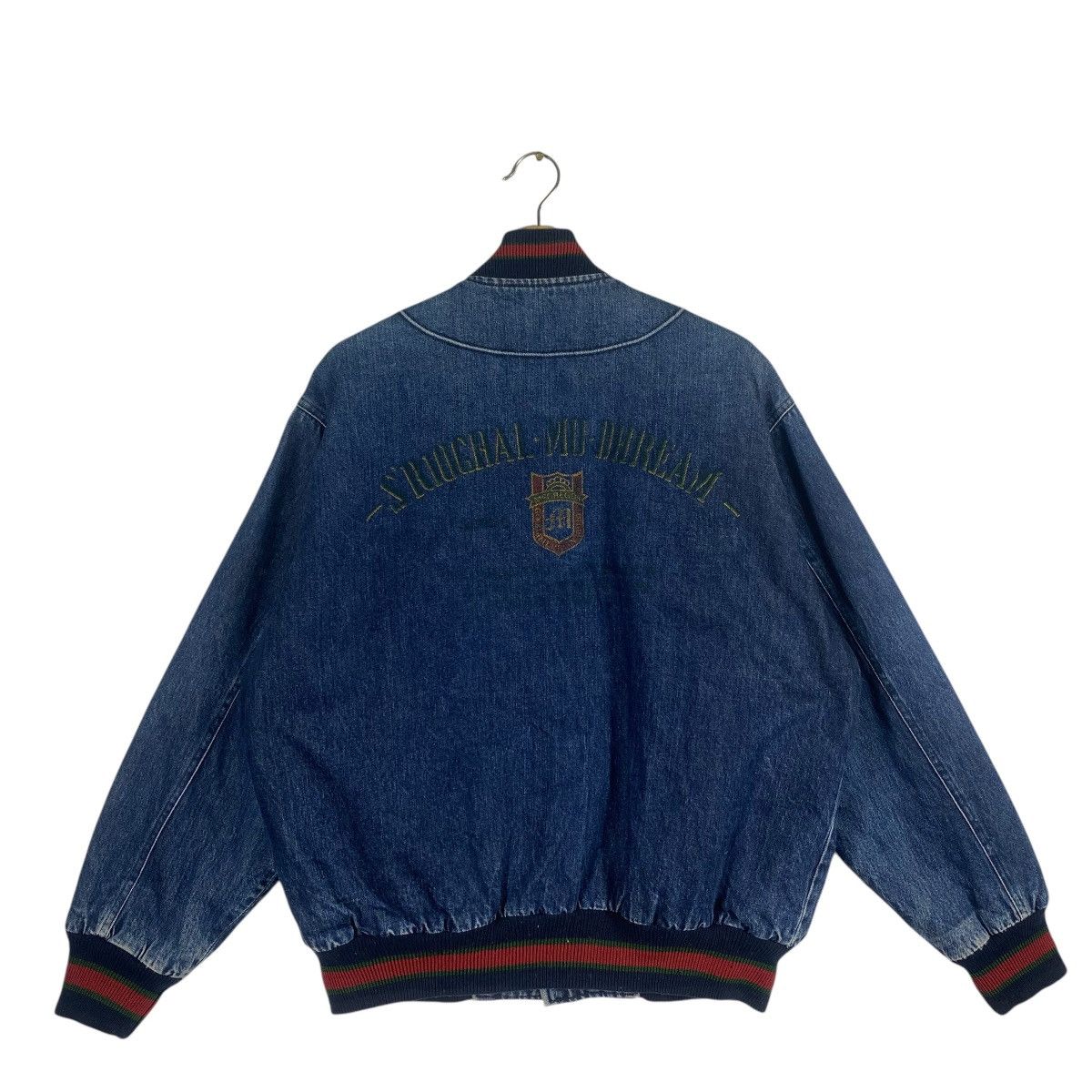 McGregor × Vintage Vintage 90s McGregor Denim Bomber Snap Button Jacket L Size Size US L / EU 52-54 / 3 - 16 Thumbnail