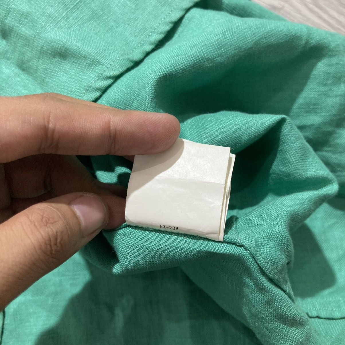 Japanese Brand 2000s Beams Heart Collar Overhead Linen Shirt Green Designer Size M / US 6-8 / IT 42-44 - 20 Thumbnail