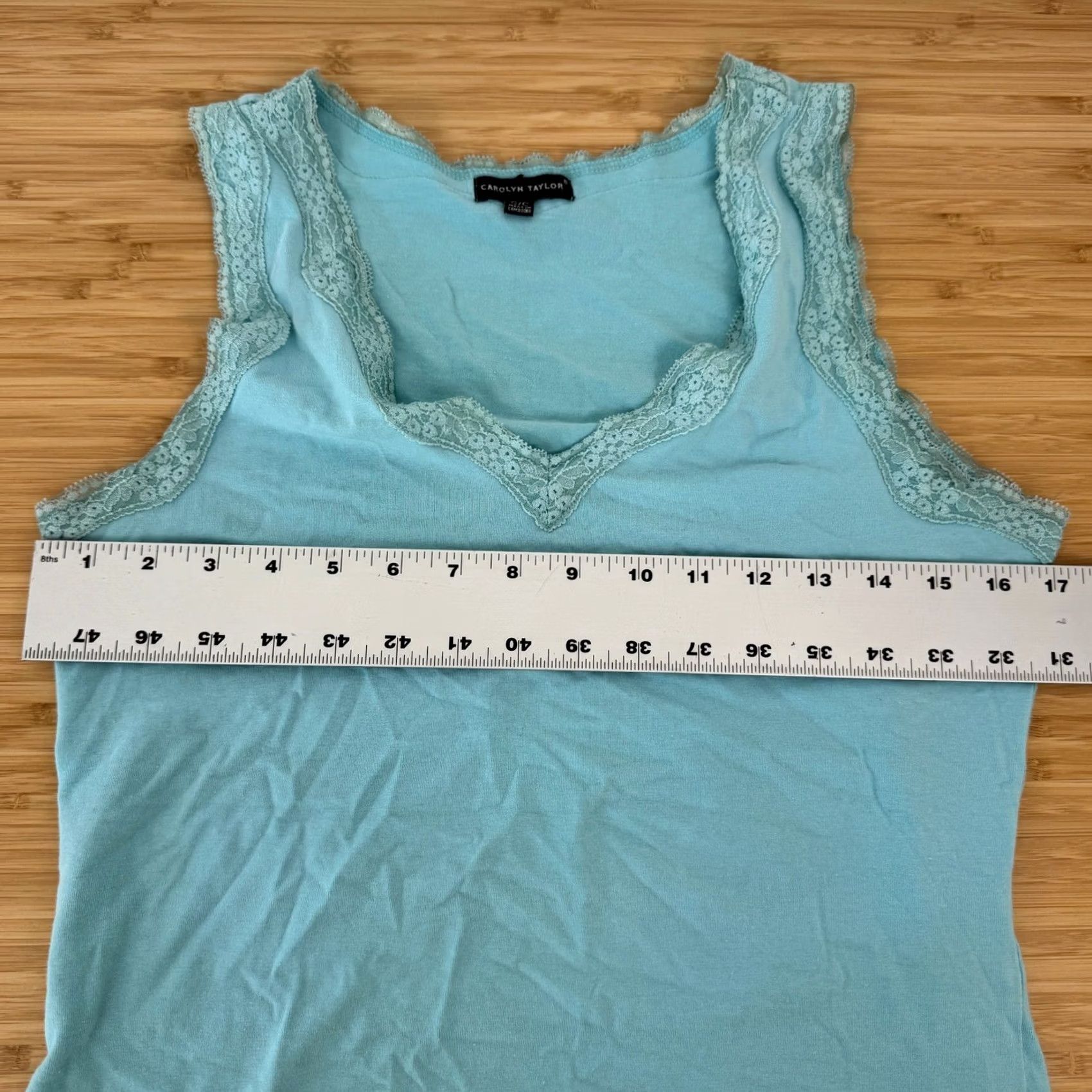 Vintage Carolyn Taylor Tank Top Womens Small S Blue Lace Trim Sleeveless Casual Size S / US 4 / IT 40 - 6 Thumbnail