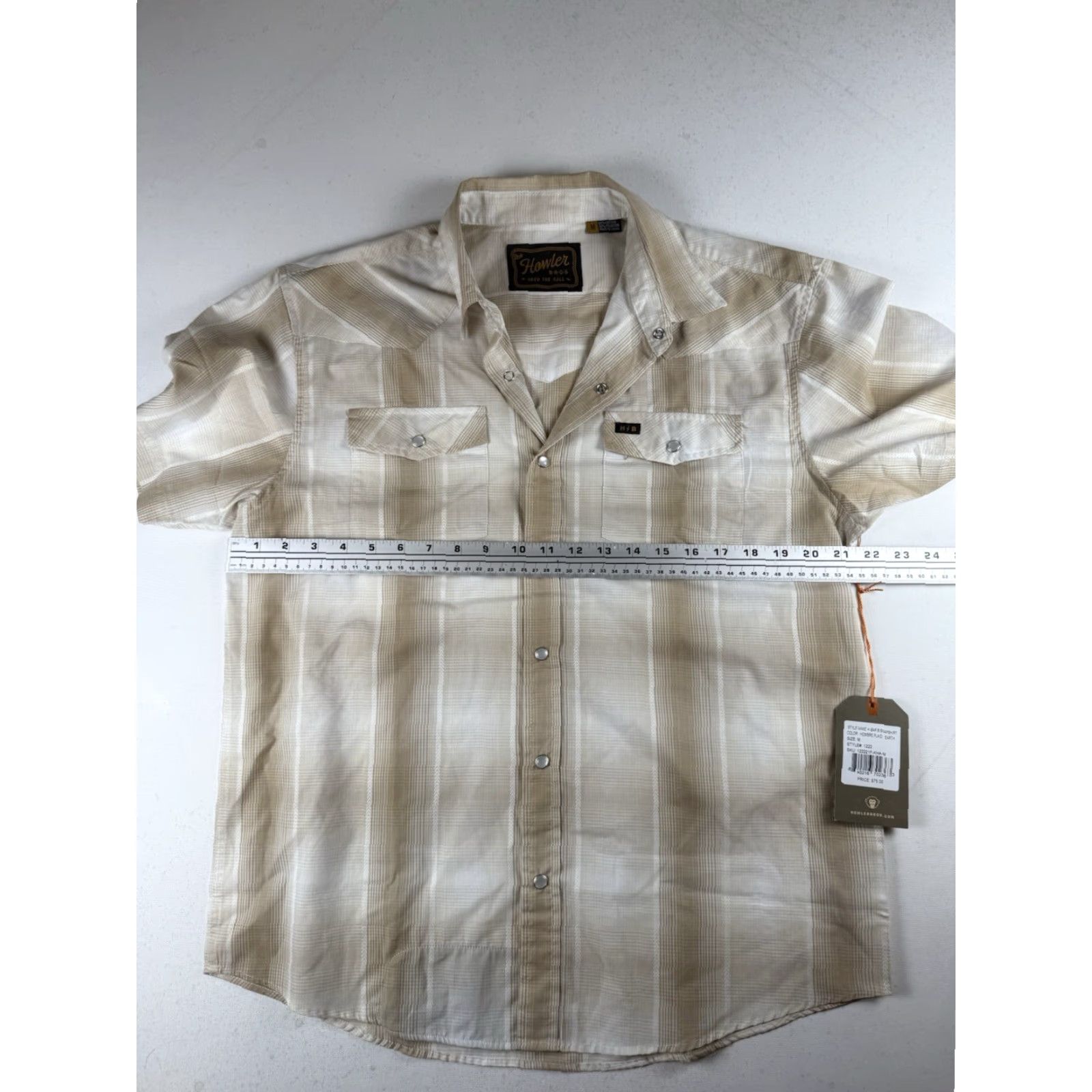 Howler Brothers Howler Brothers H BAR B Snapshirt Button-Up NWT Medium M Beige Plaid Mens Short Sleeve Shirt Size US M / EU 48-50 / 2 - 4 Thumbnail