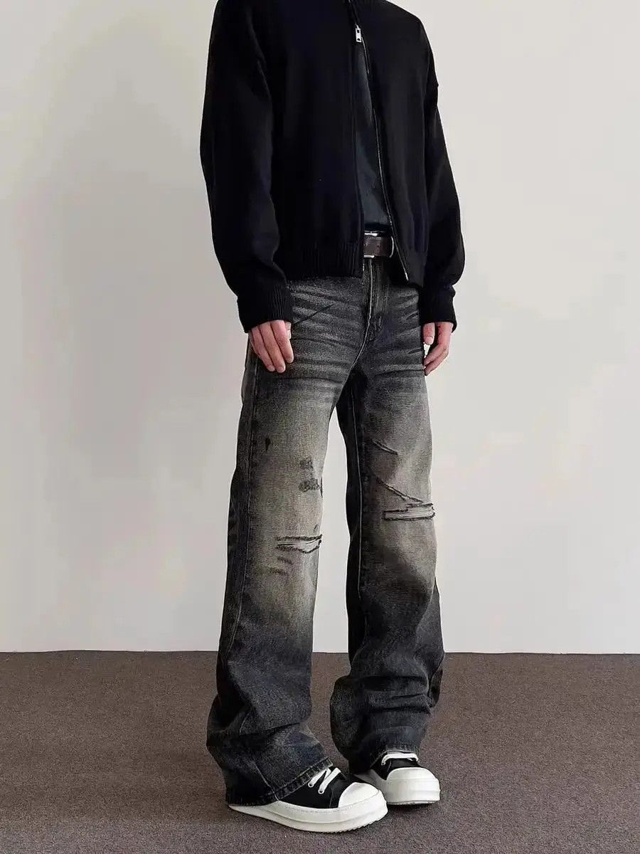 Japanese Brand High Street Vintage Ripped Black Jeans Size US 32 / EU 48 - 3 Thumbnail
