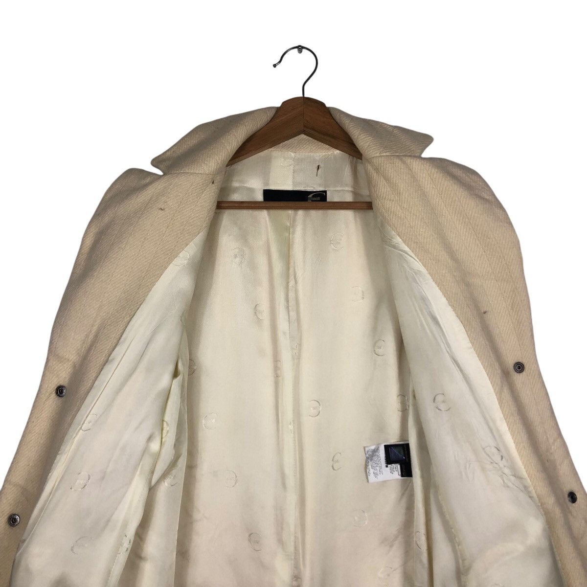 Designer × Just Cavalli 📌Just Cavalli Cream Coats Jacket Size S / US 4 / IT 40 - 15 Thumbnail