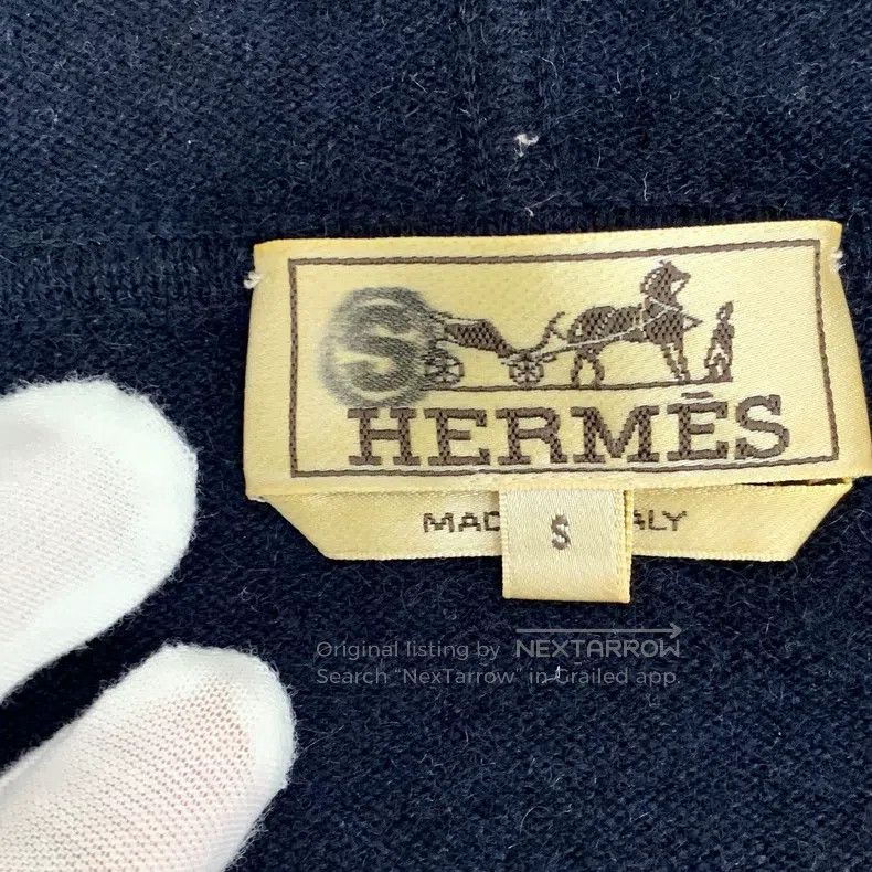 Hermes Hermes Deep Blue Poker Card Embroidered Cashmere Hooded Ha Size S / US 4 / IT 40 - 7 Thumbnail