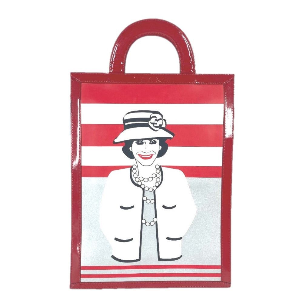 Chanel Chanel Mademoiselle Coco Briefcase Vertical Tote Bag Handbag Patent Leather Women Red Size ONE SIZE - 1 Thumbnail