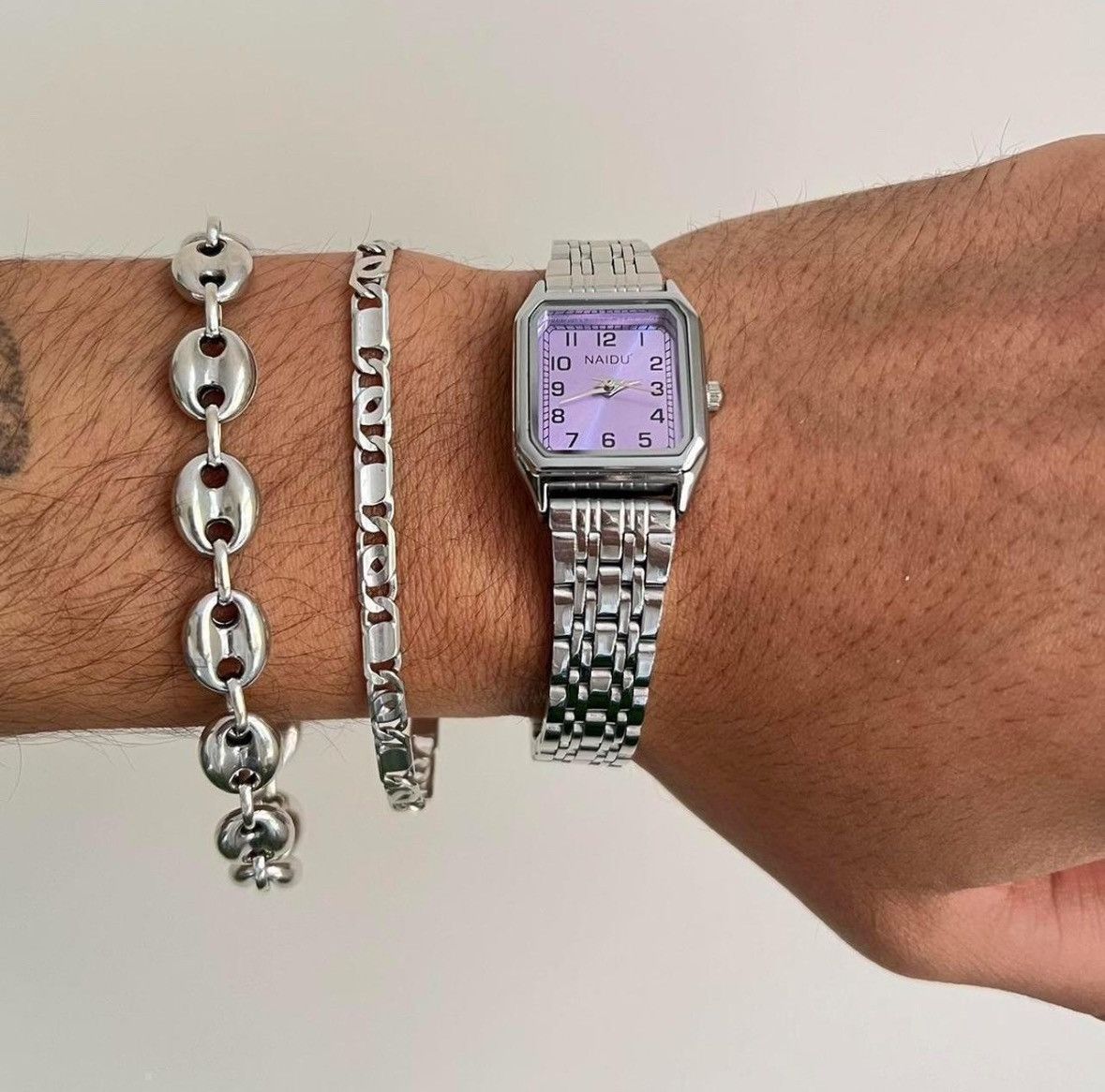 Other cute purple face rectangle stainless steel quartz watch Size ONE SIZE - 2 Thumbnail