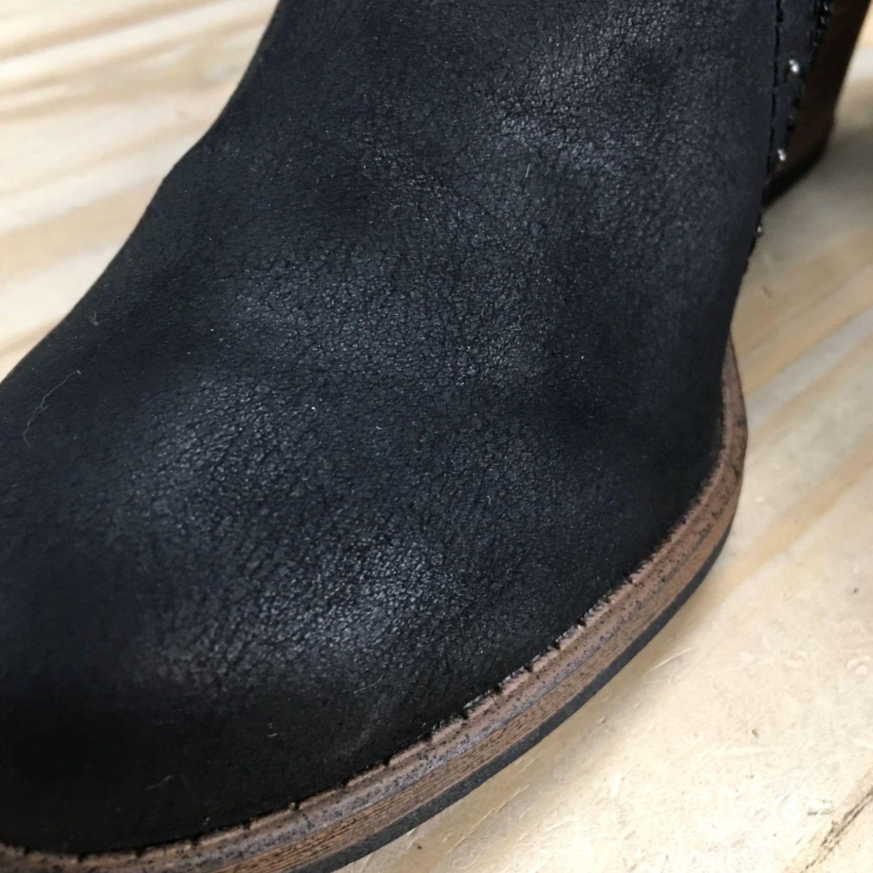 Vintage White Mountain Boots Womens 7.5M Black Denton Studded Shooties Zip Block Heel Boots Size US 8 / IT 38 - 4 Thumbnail