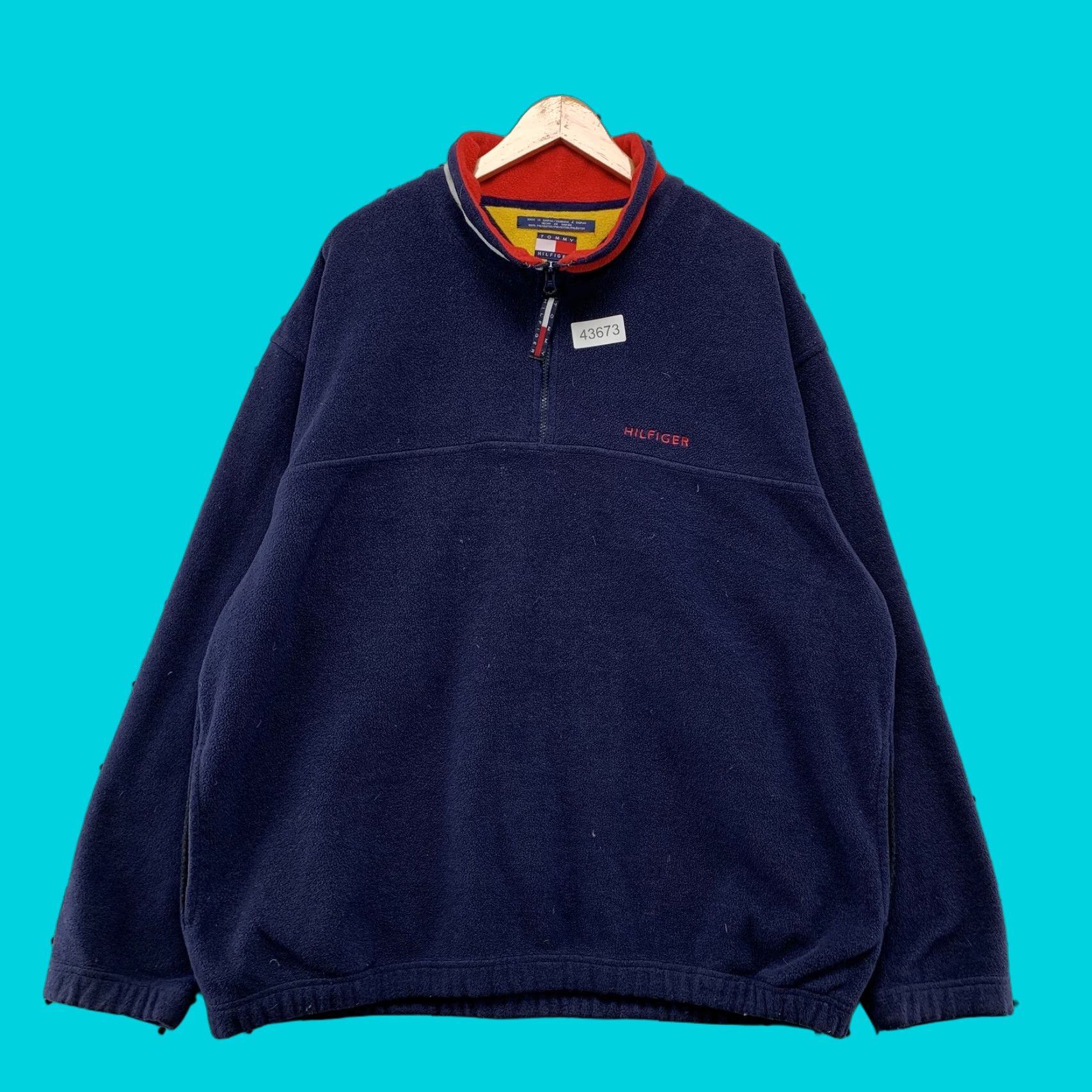 Tommy Hilfiger Vintage Tommy Hilfiger Sweatshirt 2XL Navy Blue Mock Neck Pullover Fleece Mens Size US XXL / EU 58 / 5 - 1 Thumbnail
