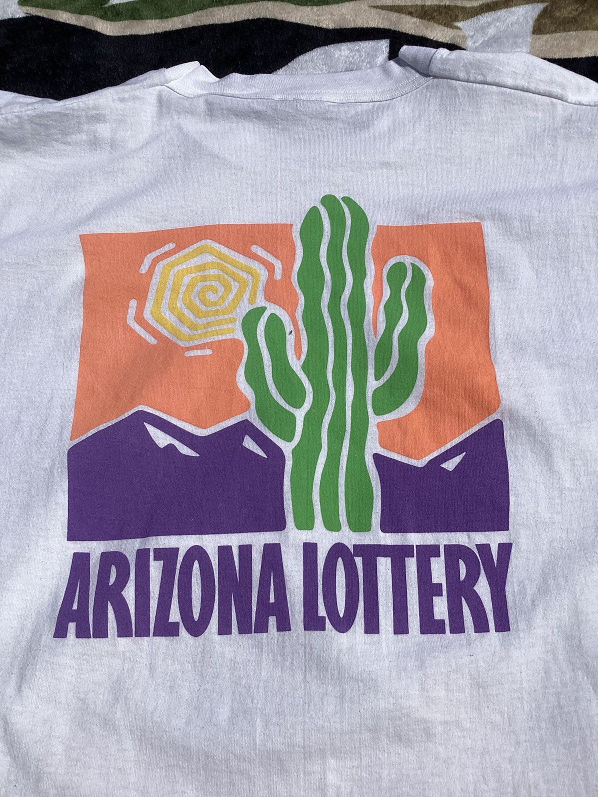 Fruit Of The Loom Vintage 90s Arizona lottery single stitch USA made T-shirt Size US XL / EU 56 / 4 - 2 Thumbnail