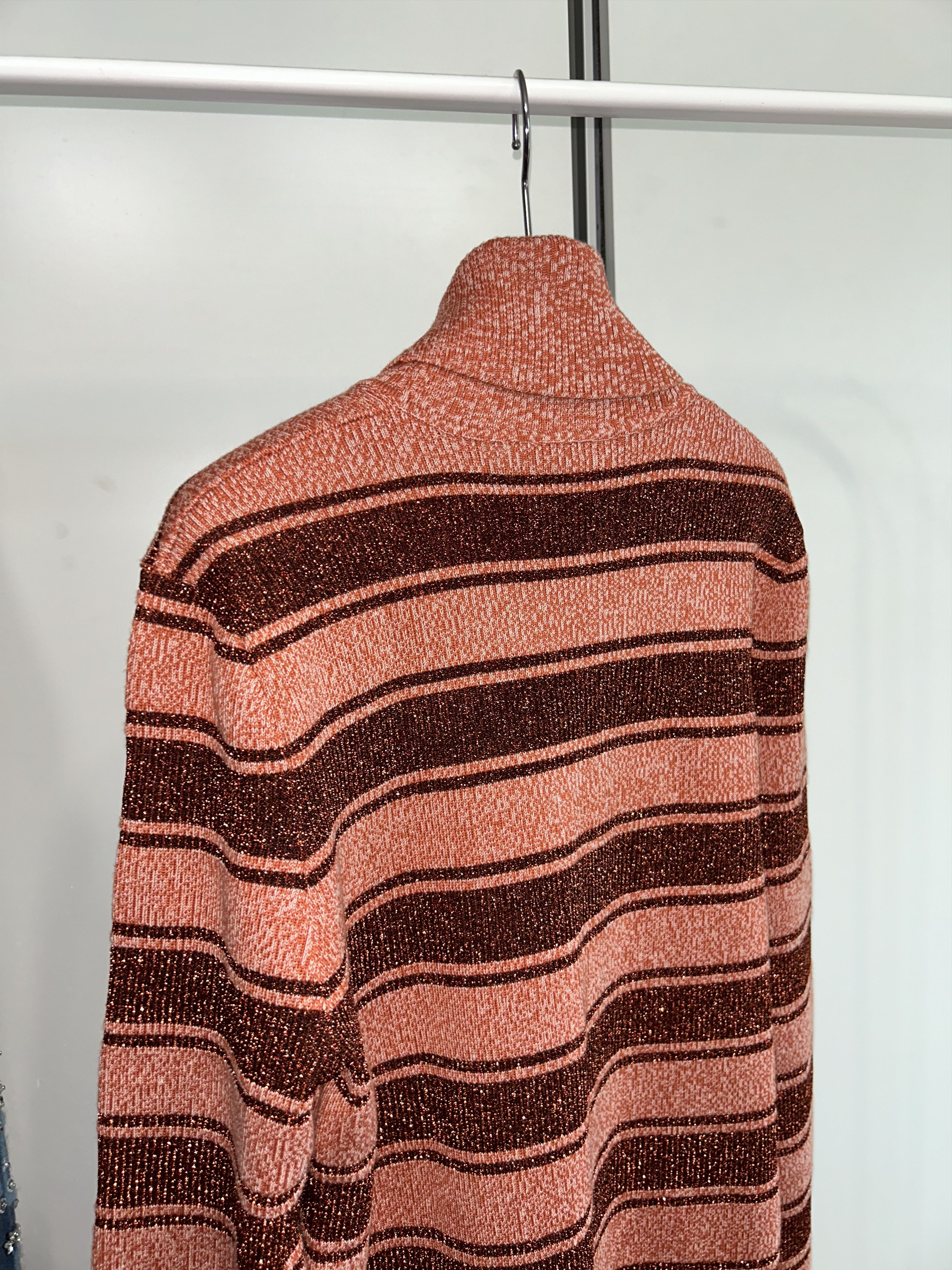 Gucci GUCCI Metallic Striped Turtleneck Knit Size US XL / EU 56 / 4 - 5 Thumbnail