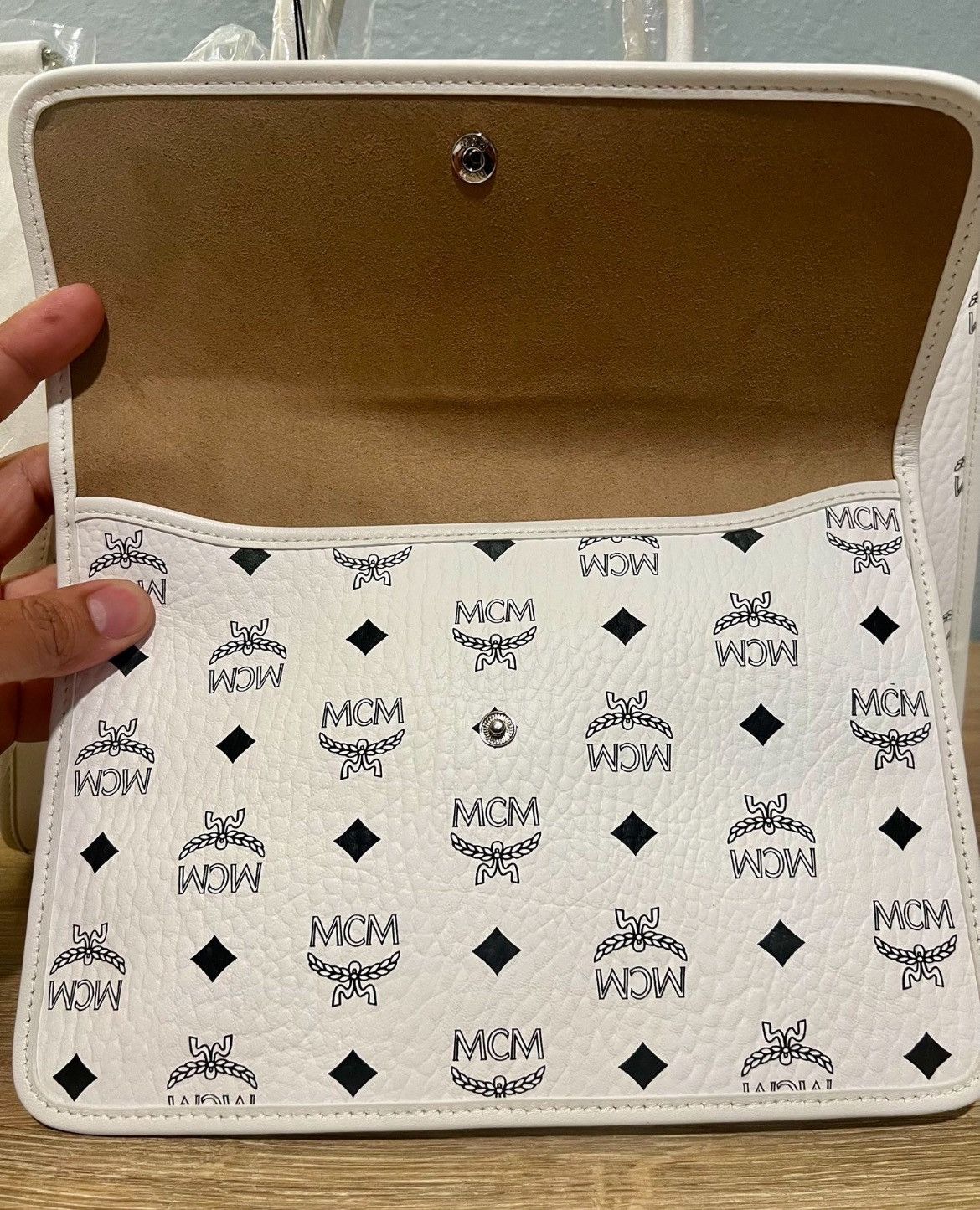 MCM MCM MÜNCHEN TOTE IN VISETOS WHITE Size ONE SIZE - 6 Thumbnail