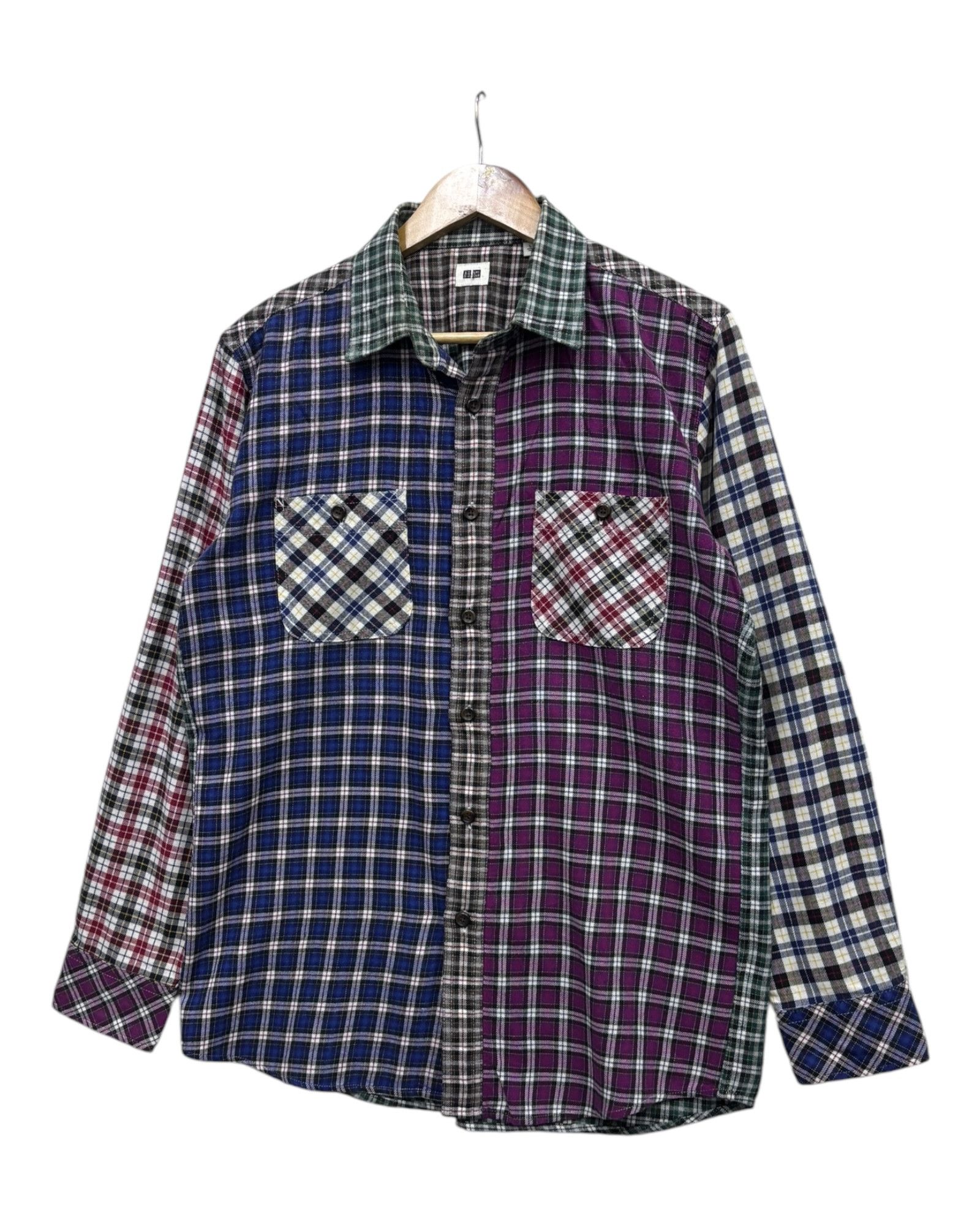 Japanese Brand × Needles × Uniqlo Vintage Flannel Rebuild Style Patcwork Uniqlo Flannel Size US M / EU 48-50 / 2 - 5 Thumbnail