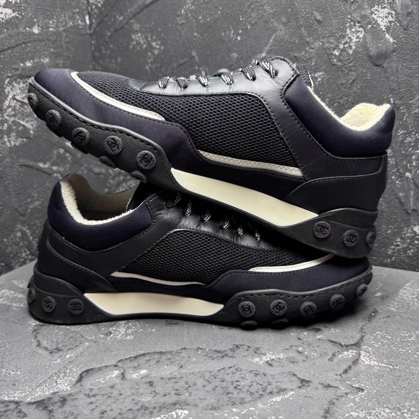 Chanel Chanel Black Sneakers, German Army Trainer style Q10 Size US 6.5 / EU 39-40 - 5 Thumbnail