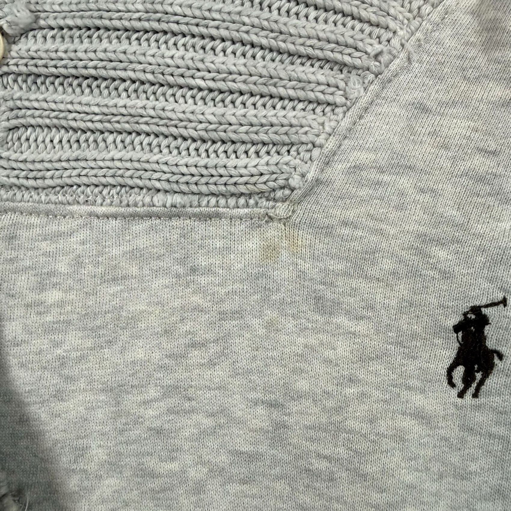 Polo Ralph Lauren VINTAGE Polo Ralph Lauren Sweatshirt Pullover Fleece Cotton-Blend Shawl Shawl PULLOVER Sweatshirt Gray S Mens Small Size Regular Mens Size US S / EU 44-46 / 1 - 7 Thumbnail