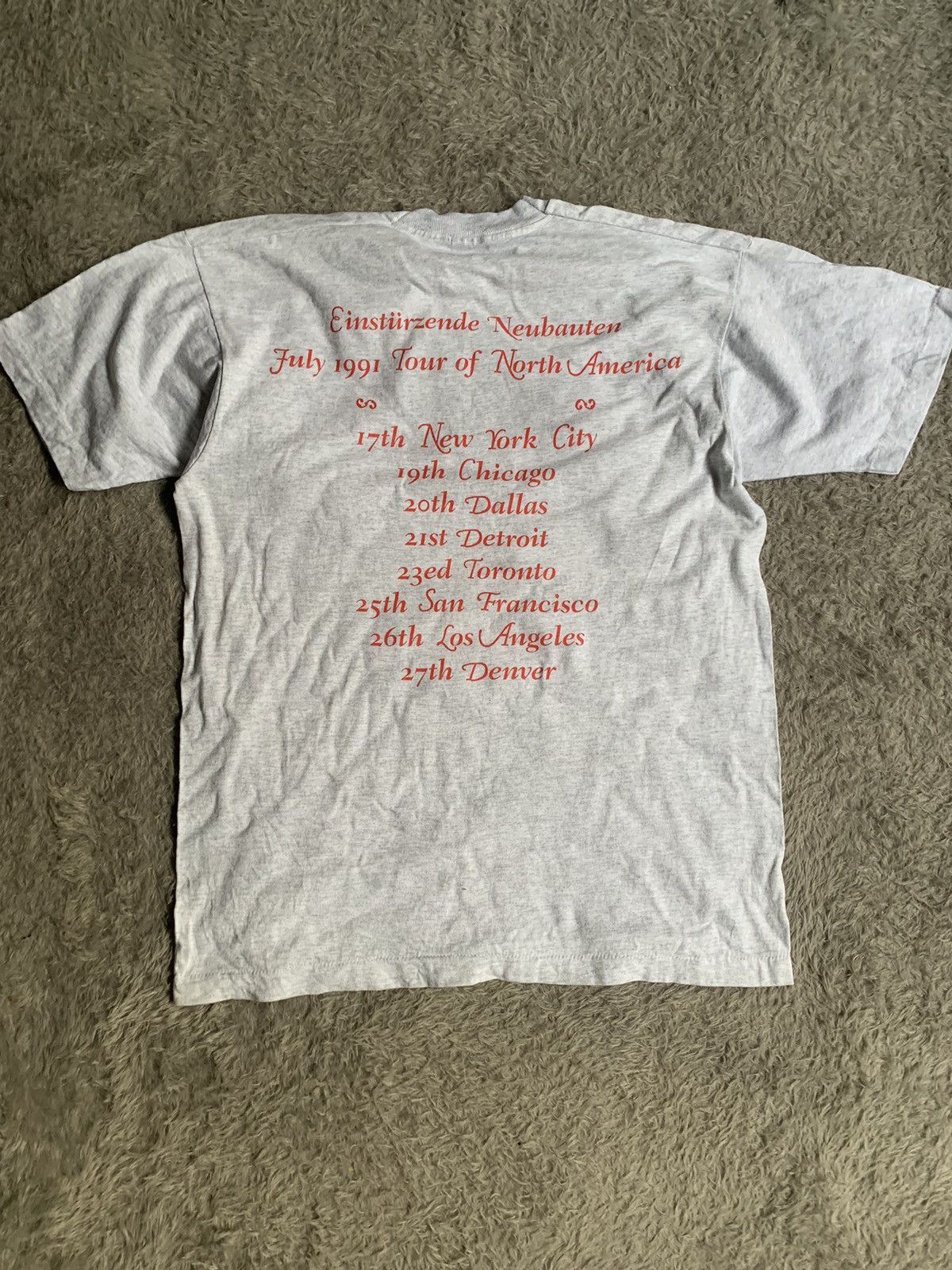Band Tees × Vintage Vintage 90s Einsturzende Neubauten Tour 1991 Tee Size US L / EU 52-54 / 3 - 8 Thumbnail
