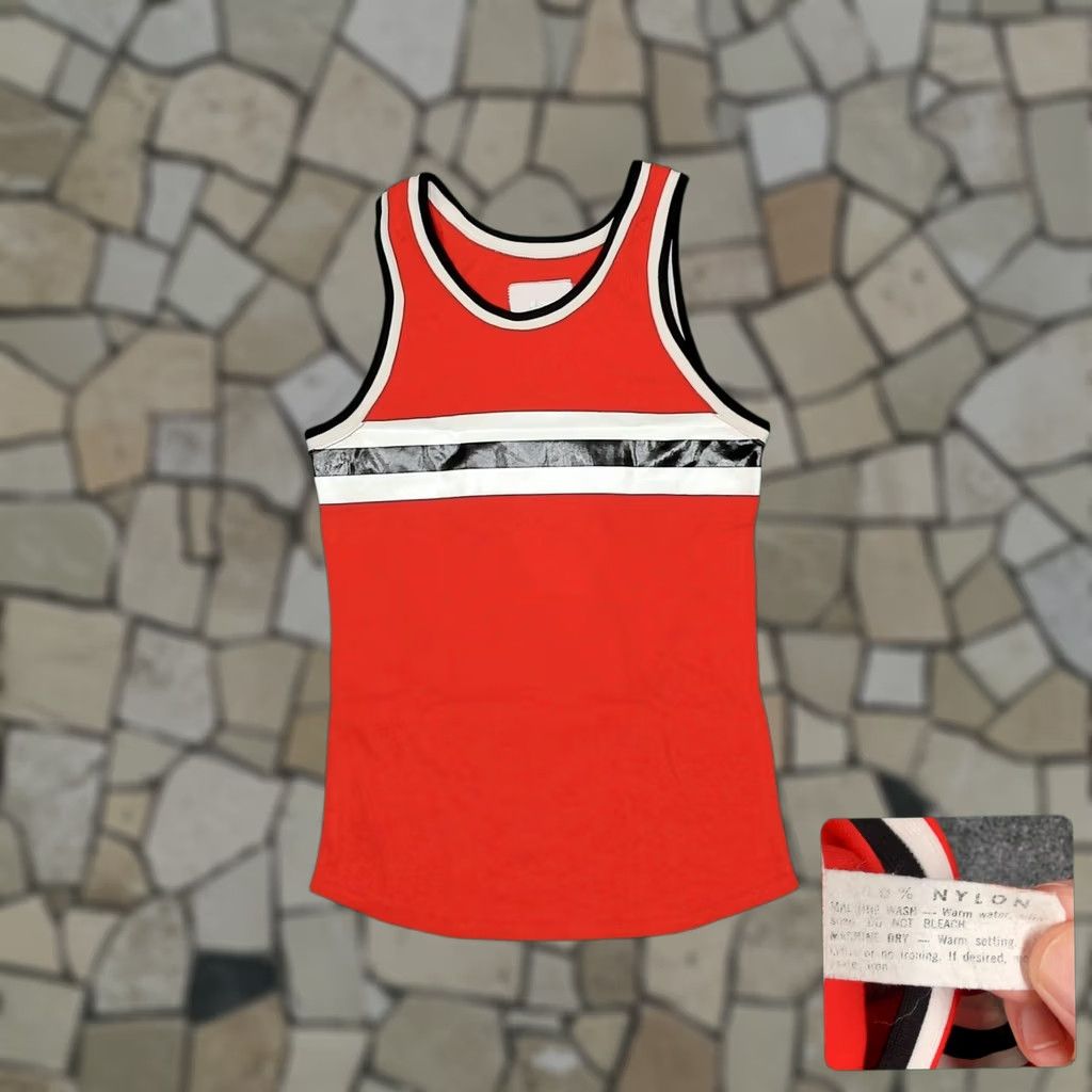 Vintage VINTAGE Red Nylon Track Jersey Tank Top Mens XS J 609 Rubber Graphic 70s Sportswear Jersey Shirt Size US XS / EU 42 / 0 - 1 Thumbnail