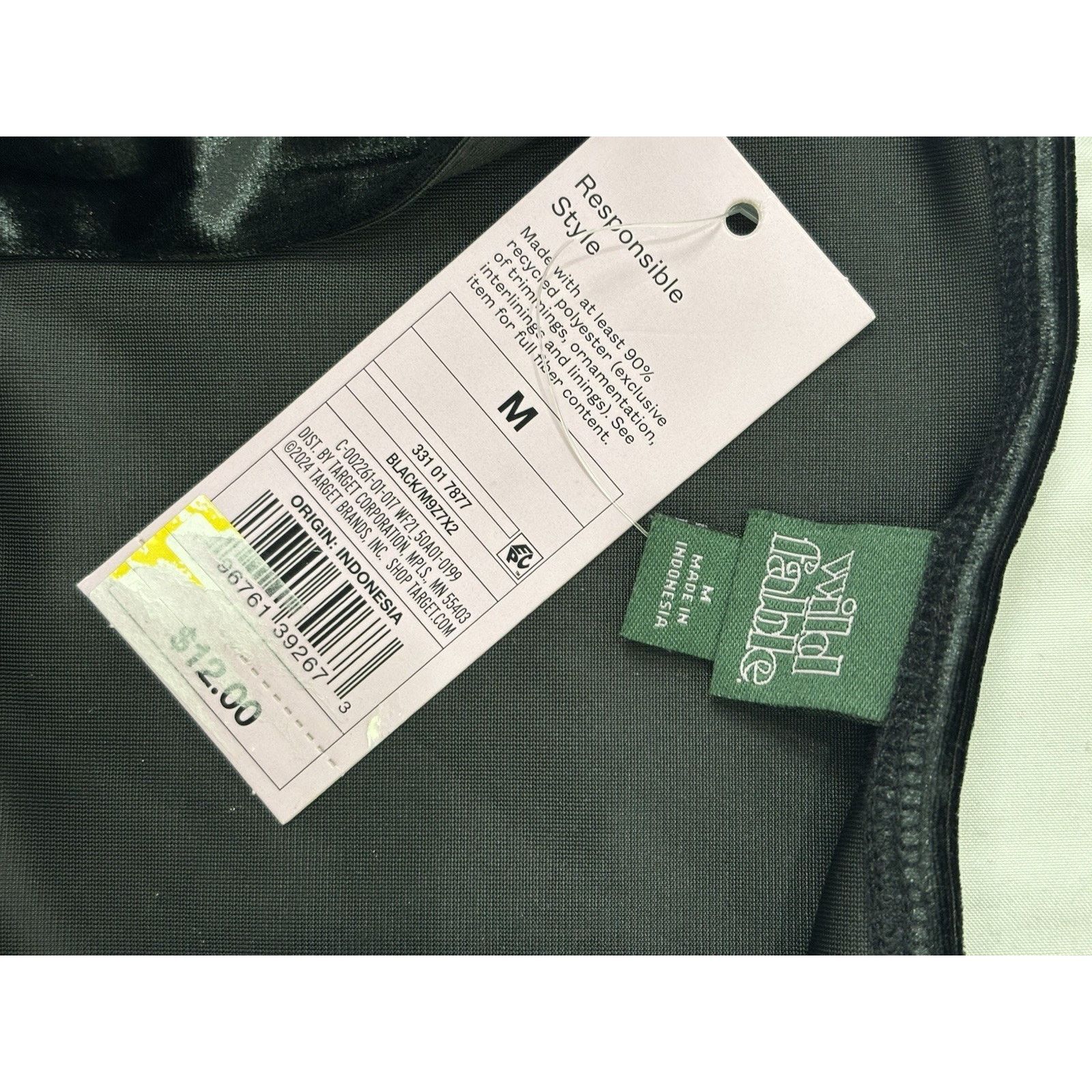 Target Basics NWT Wild Fable Size M Black Velour Tank Top Silver Bow Size M / US 6-8 / IT 42-44 - 8 Thumbnail