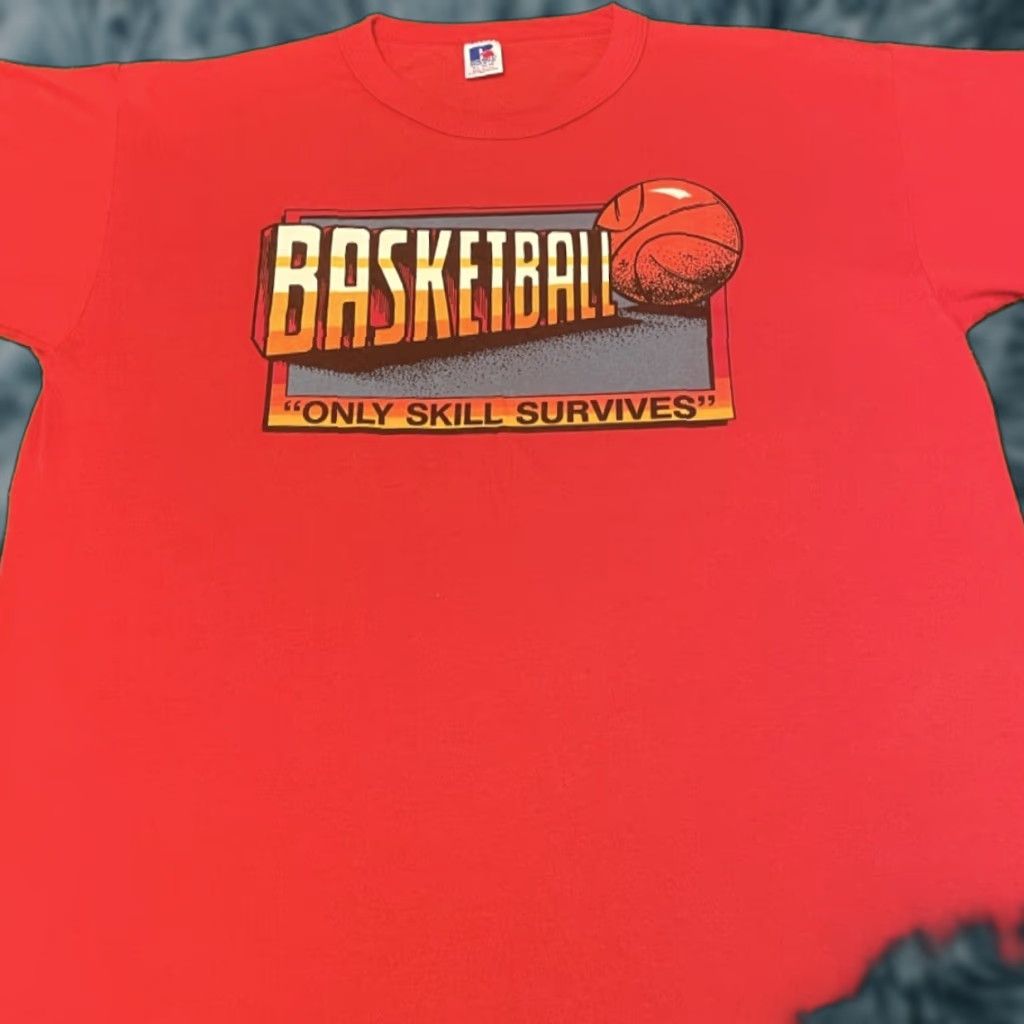 Vintage VINTAGE 80s 90s Basketball Only Skill Survives NBA VTG Shirt Mens XL Red 90s 80s USA Sports Shirt Mens XL Size US XL / EU 56 / 4 - 1 Thumbnail