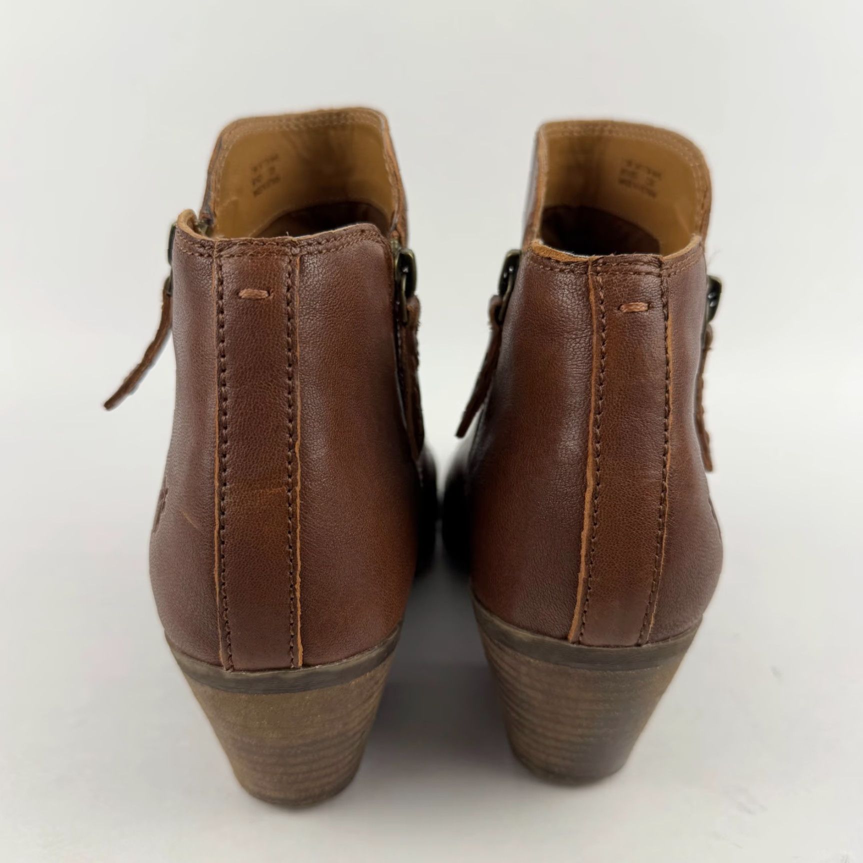 Frye FRYE Judith Double Zip Womens 7.5 Brown Leather Ankle Boots Booties Western Casual Winter Fall Spring Shoes Size US 8 / IT 38 - 4 Thumbnail