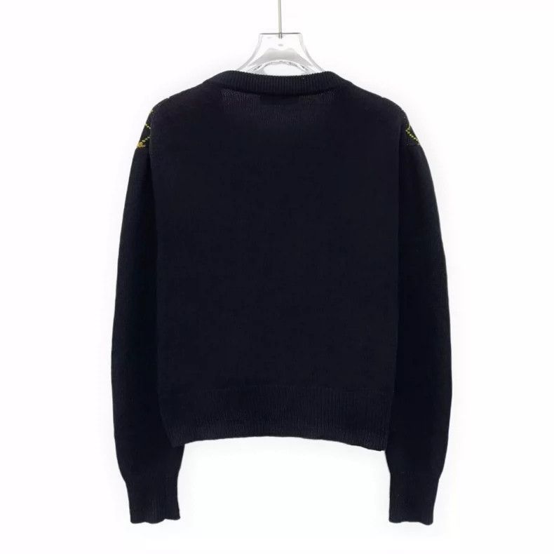 Prada MiuMiu Black VNeck Cardigan Sweater-2506 Size XS / US 0-2 / IT 36-38 - 2 Thumbnail
