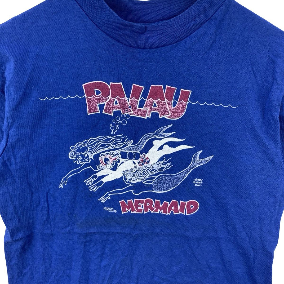 Vintage Vintage Palau Mermaid Graphic T-Shirt Ocean Theme Tourist Size US S / EU 44-46 / 1 - 6 Thumbnail
