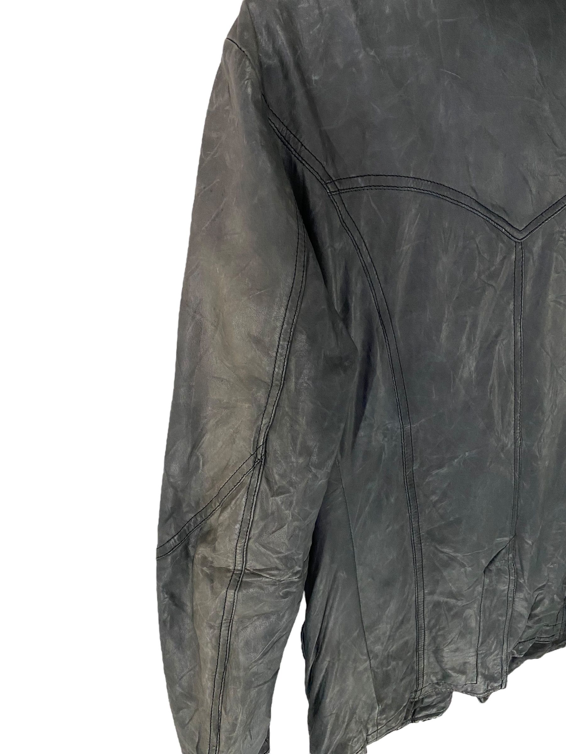 5351 POUR LES HOMMES Japanese designer rocker avantgarde punk leather jacket Size US XS / EU 42 / 0 - 7 Thumbnail