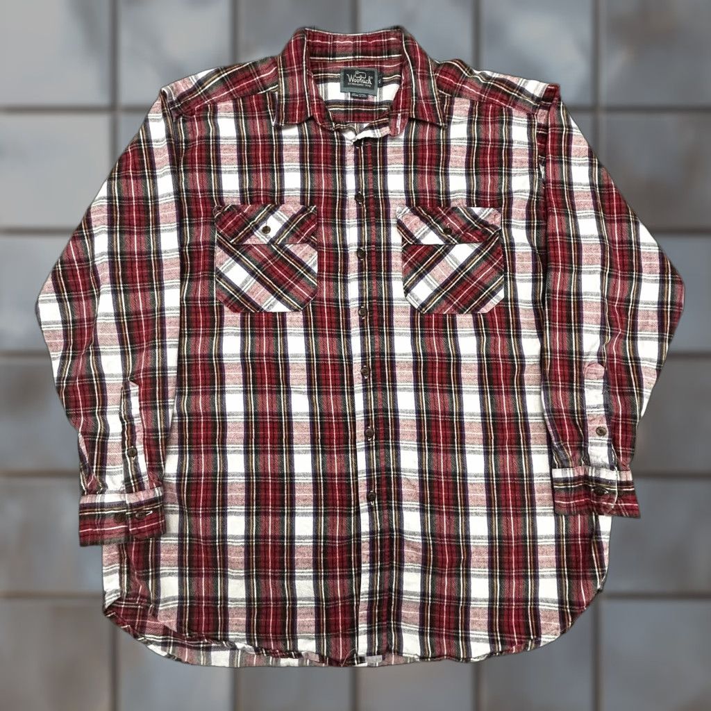 Vintage VINTAGE Woolrich Shirt Mens XL Red Plaid Flannel Button-Up Pockets Made in USA Size US XL / EU 56 / 4 - 1 Thumbnail