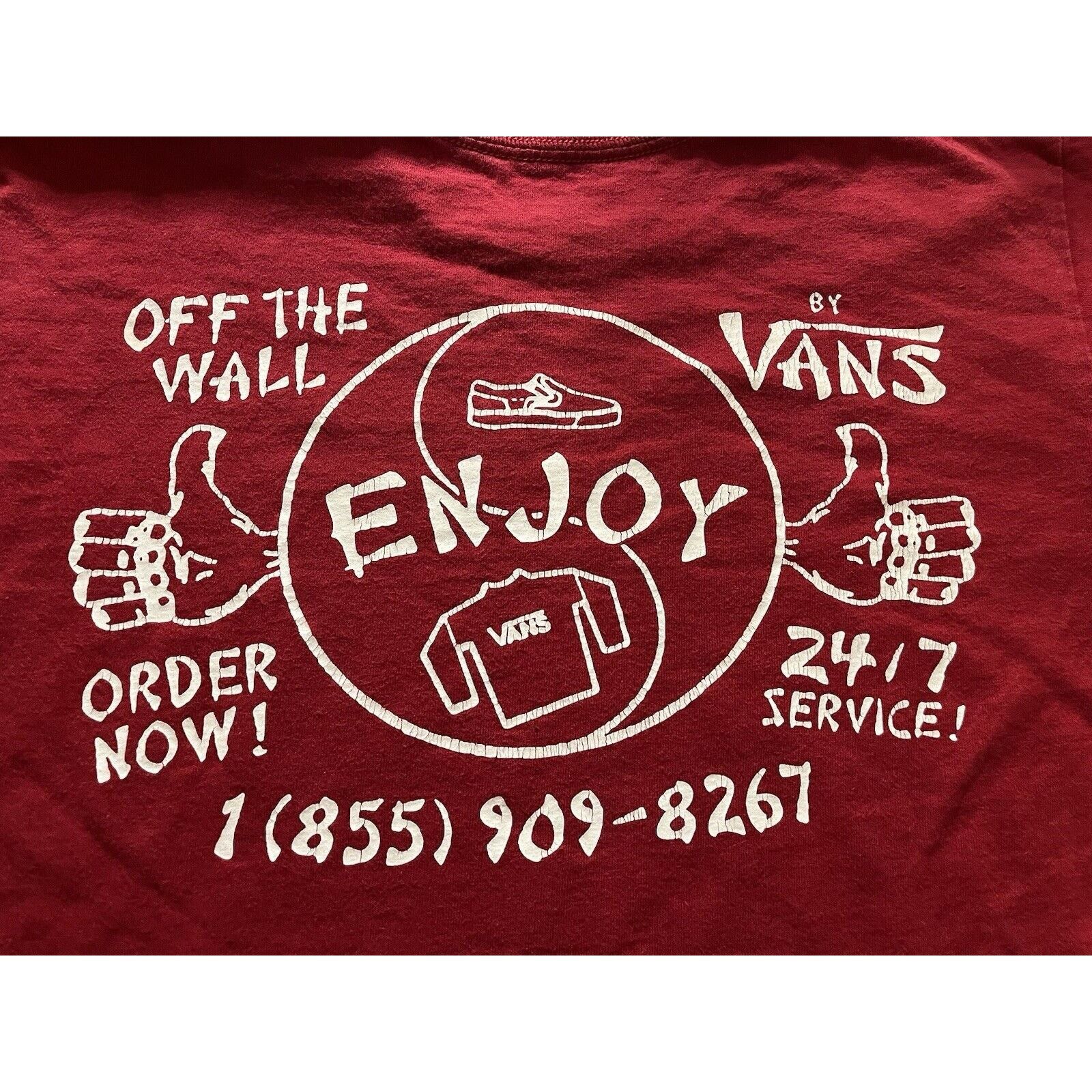 Vans Vans “Enjoy” Graphic Tee – Red, Small Size US S / EU 44-46 / 1 - 4 Thumbnail