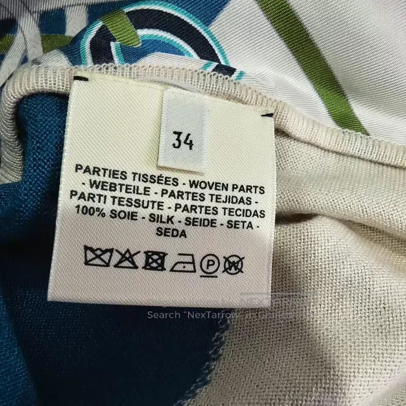 Hermes Hermes White and Blue Printed Short Sleeve Size XXS / US 00 / IT 34 - 6 Thumbnail
