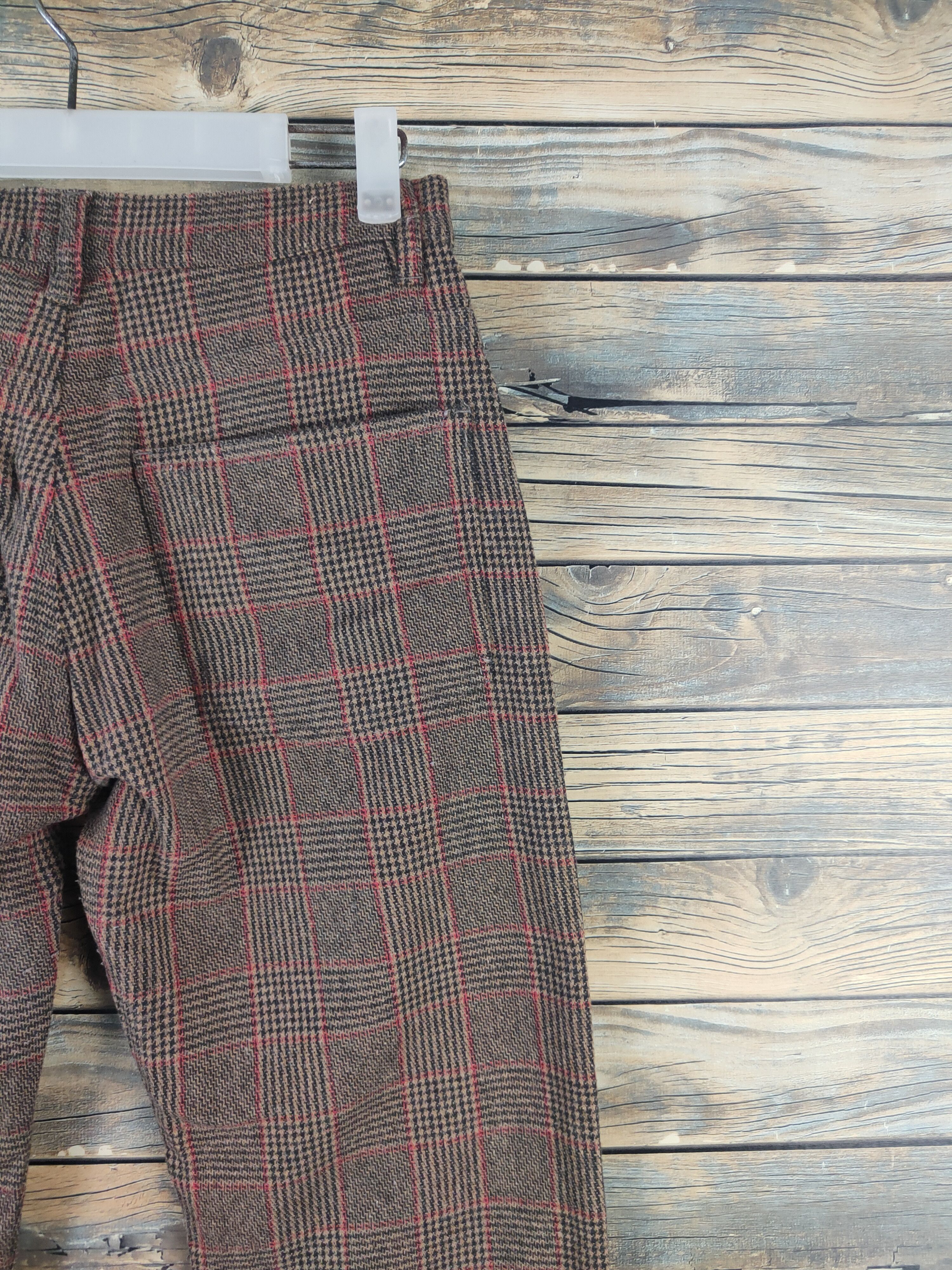 Calvin Klein DL Calvin Klein Brown checkered Wool Casual Pants #701 Size US 27 - 10 Thumbnail
