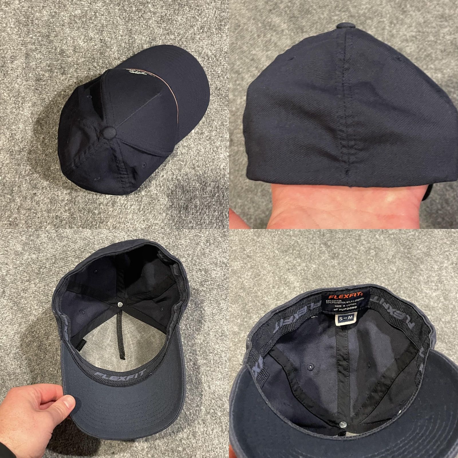 TravisMathew Travis Mathew Hat Mens M Navy Blue Palm Tree Golf Cap Tropical Flex Fitted Size ONE SIZE - 8 Thumbnail