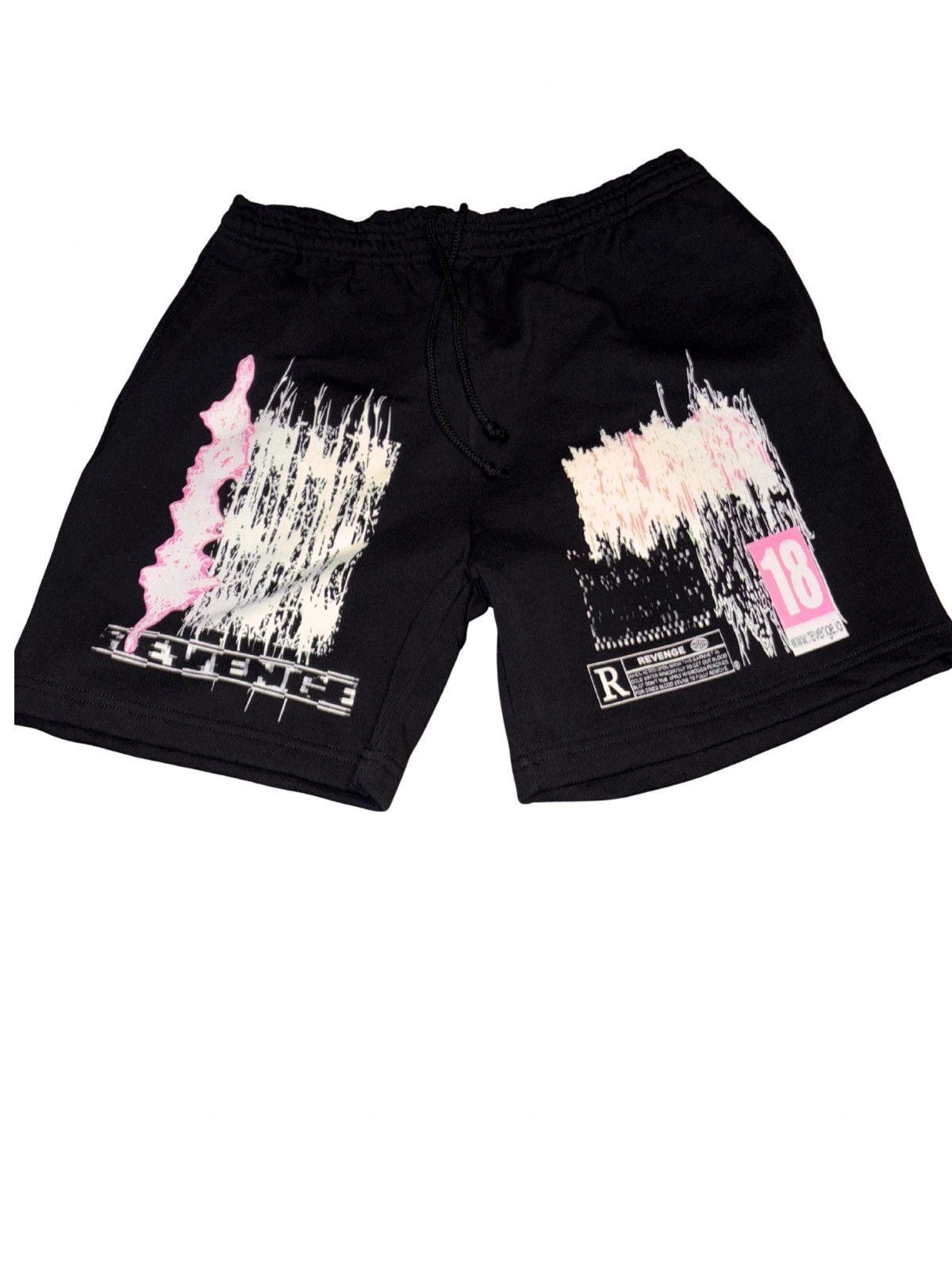 Revenge Revenge CAUTION SHORTS BLACK Size US 34 / EU 50 - 1 Thumbnail