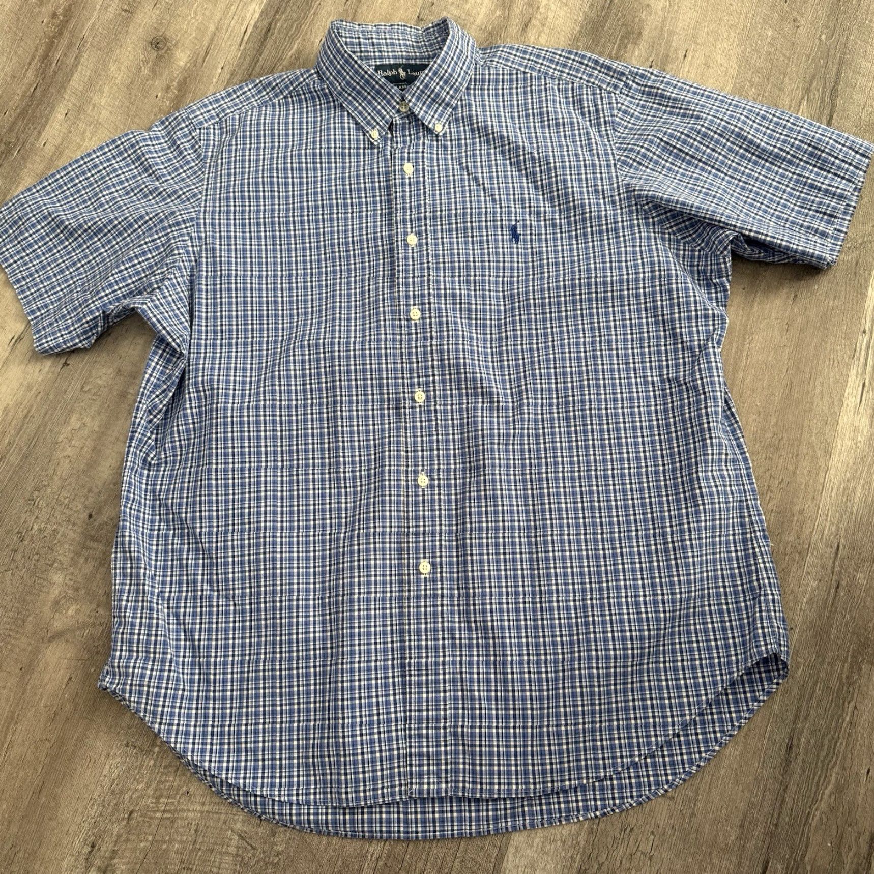Ralph Lauren Ralph Lauren Shirt Mens XL Short Sleeve Blue Plaid 100% Cotton Button-Up Check Classic Fit Casual Womens? Size US XL / EU 56 / 4 - 3 Thumbnail